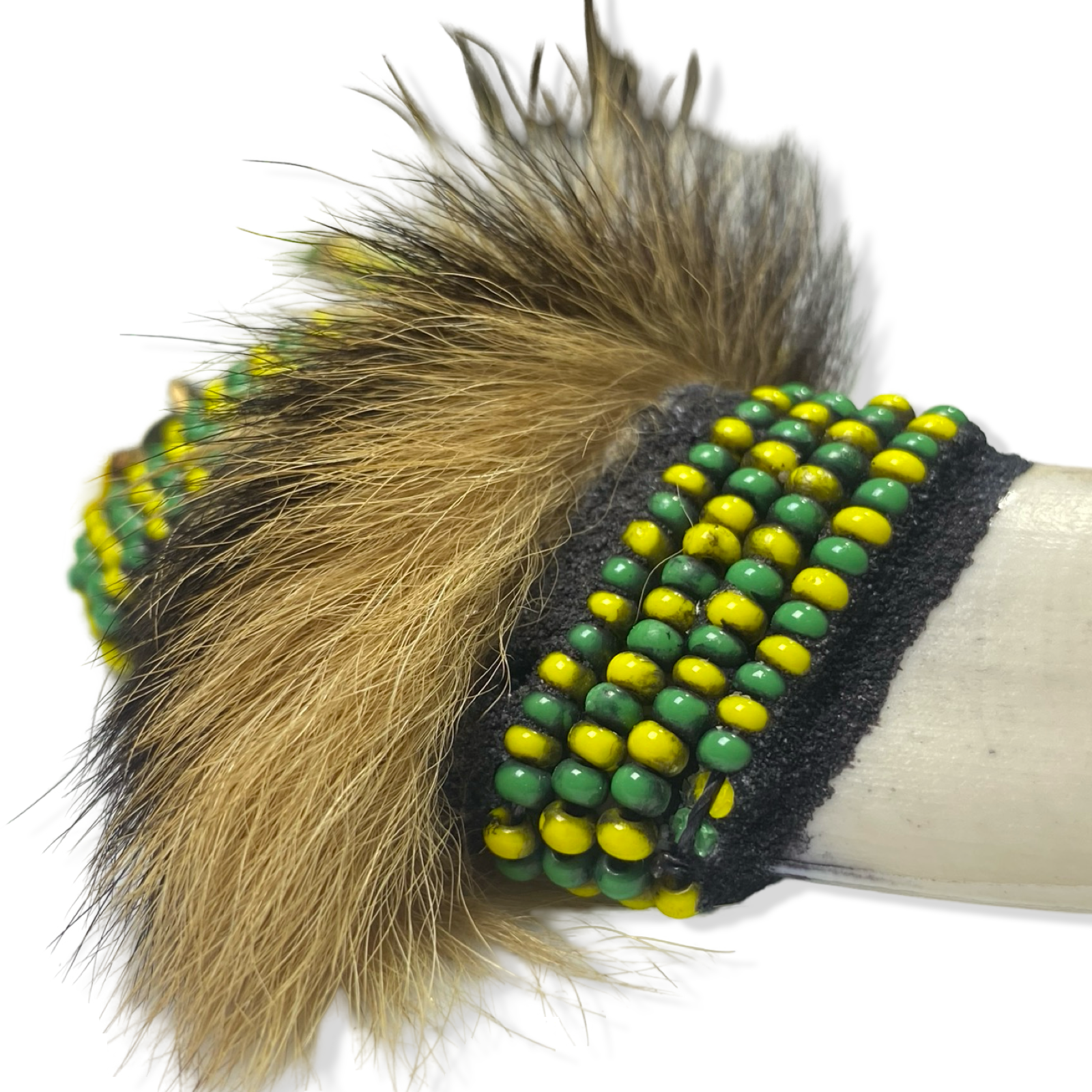 Handmade Eleke de Orunmila (Orula) - Green & Yellow Beads with Tooth & Gold Accents Yoruba Santería Orisha - SanteriaGuide