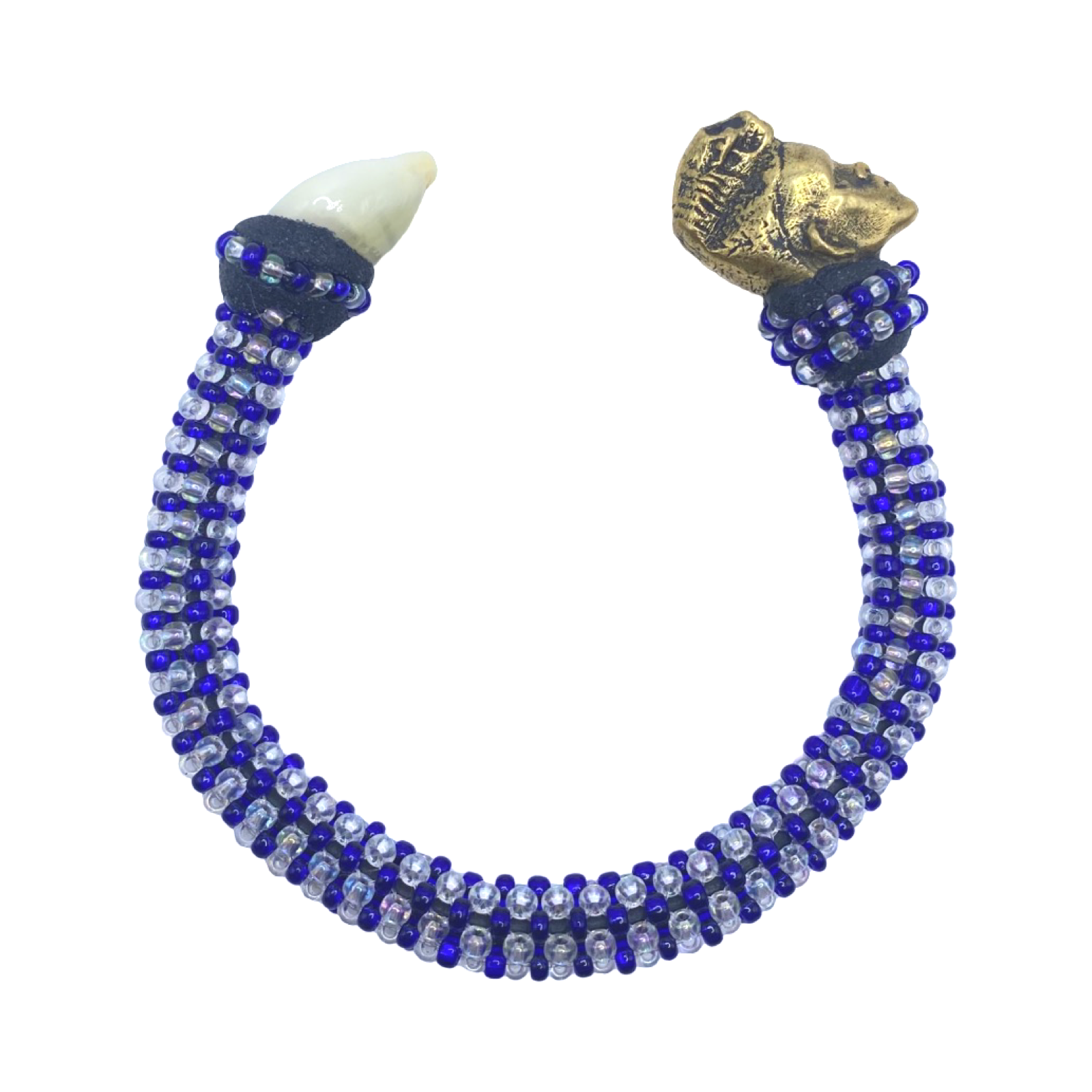 Handmade Ilde de Yemayá Yemoja Bracelet - Cowrie Shell & Bronze Yoruba Santeria Orisha - SanteriaGuide