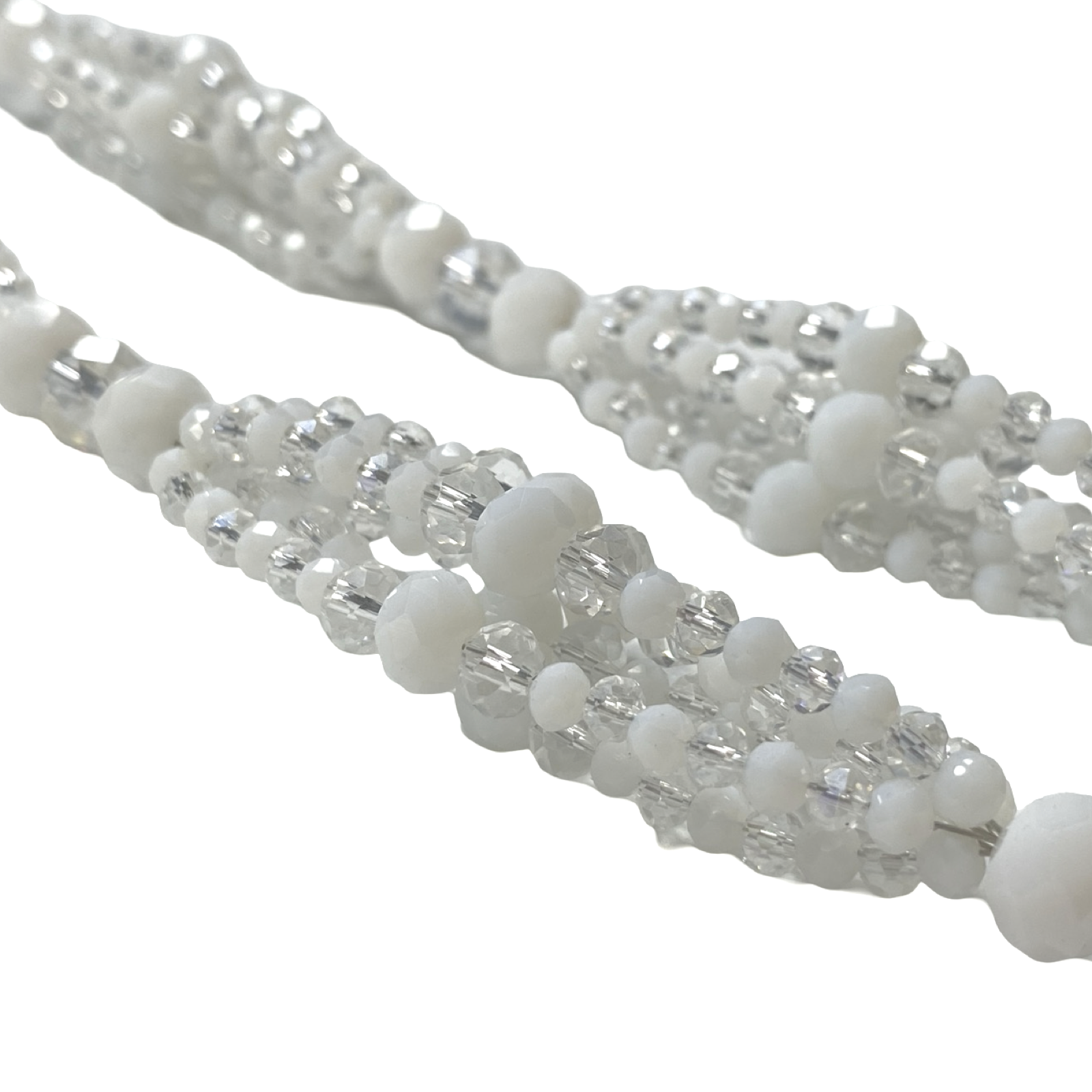 Handmade Gala de Obatalá – White and Clear Glass Beads for Iyawó - SanteriaGuide