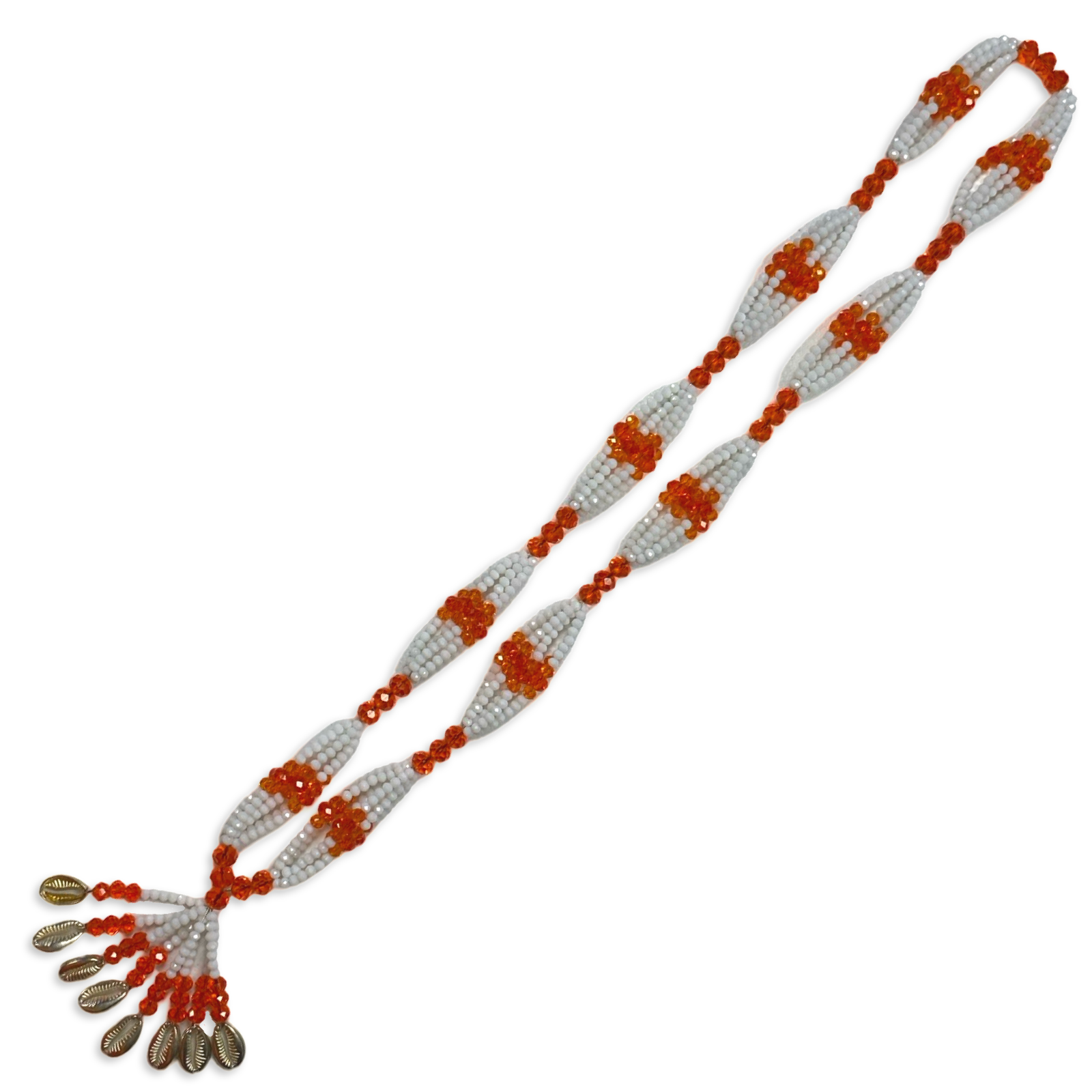 Handmade Gala de Obatalá Oshagriñá – White and Orange Glass Beads for Iyawó - SanteriaGuide