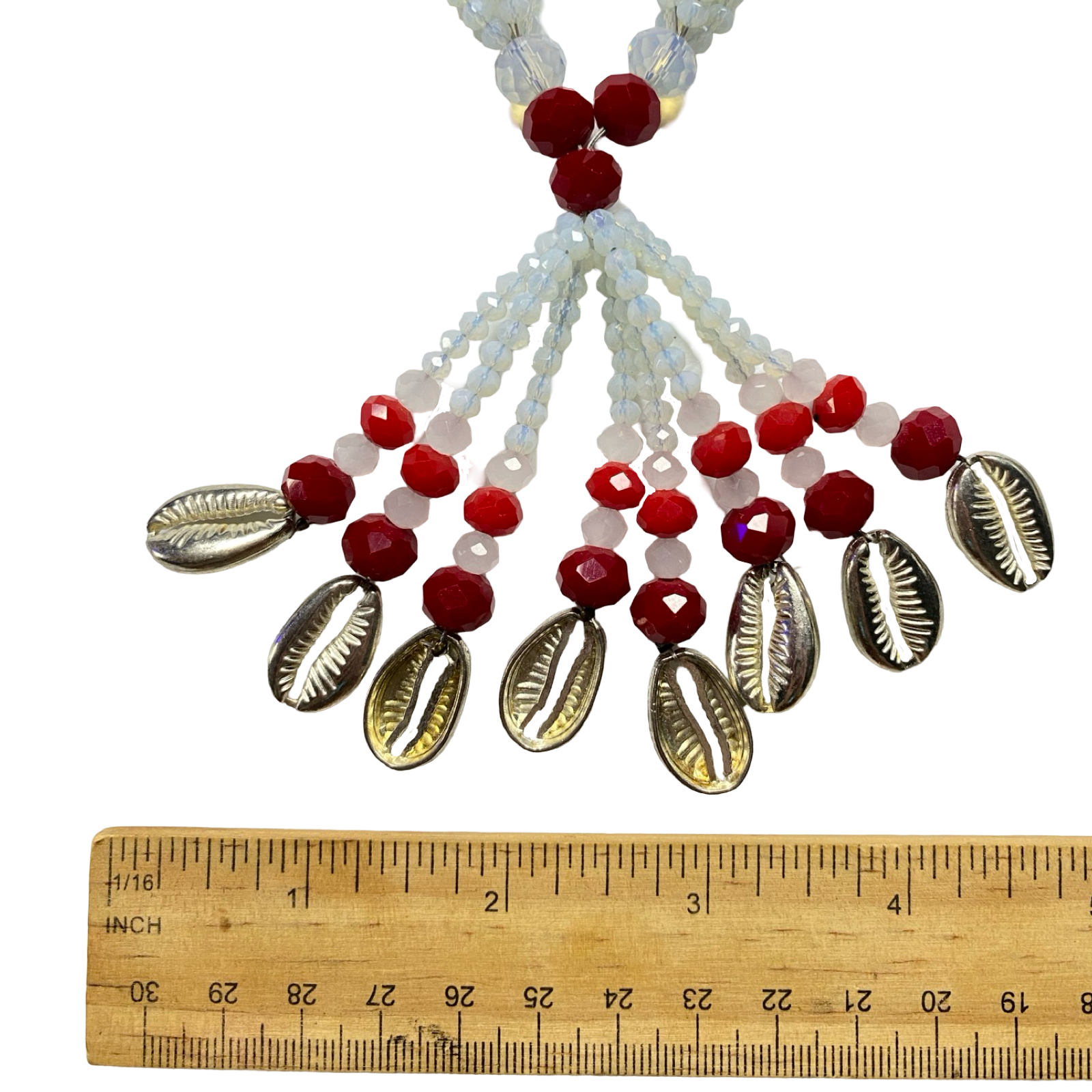 Handmade Gala de Obatalá Ayaguna – Red, White, and Clear Glass Beads for Iyawó - SanteriaGuide