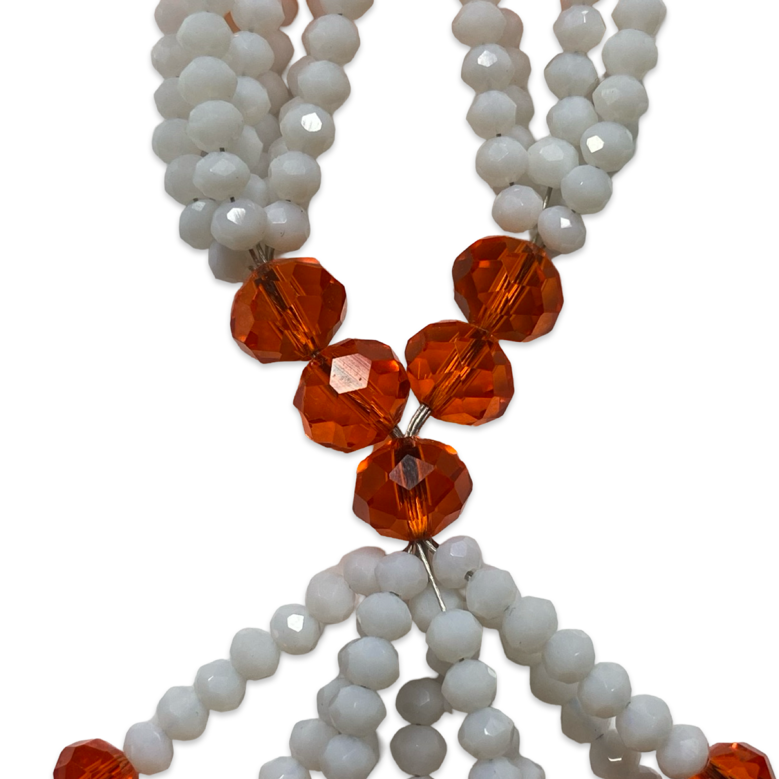 Handmade Gala de Obatalá Oshagriñá – White and Orange Glass Beads for Iyawó - SanteriaGuide