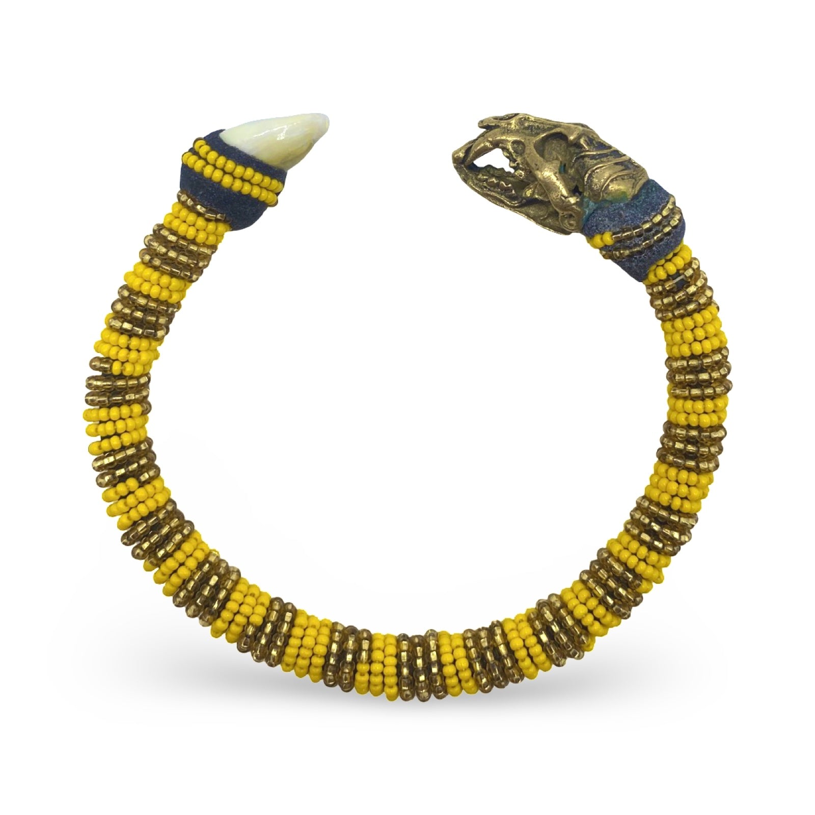 Handmade Ilde de Oshún Bracelet - Cowrie Shells & Bronze Yoruba Santeria Orisha - SanteriaGuide