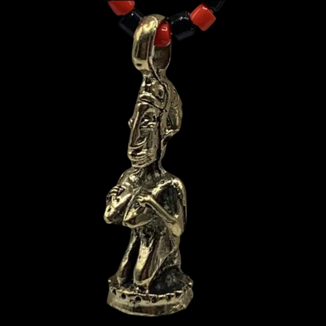 Eleguá Eshu Alaje Necklace – Handmade Bronze Pendant with Eleke