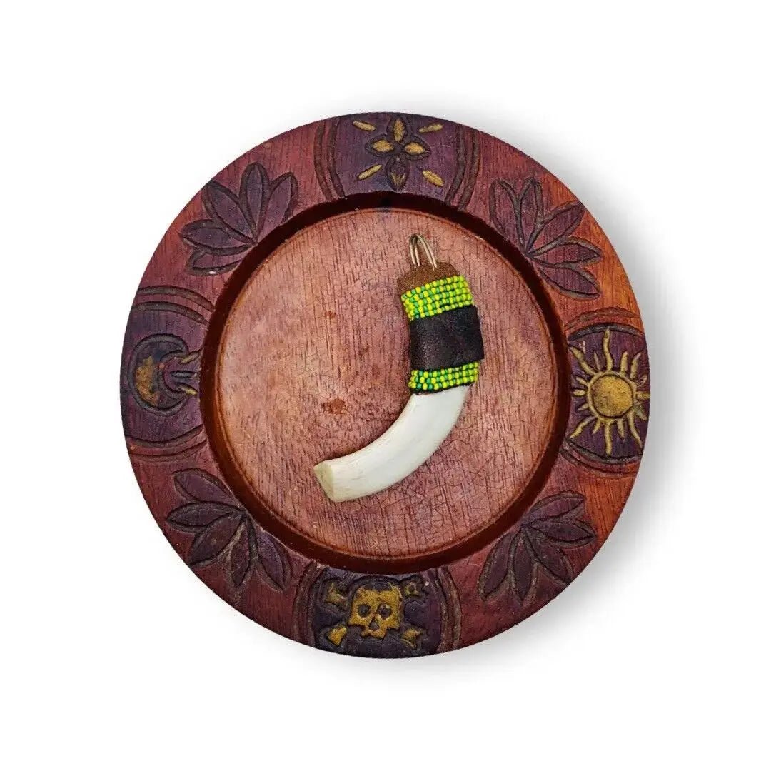 Handmade Orunmila Javelin Tusk Pendant - Ivory Yoruba Santeria Orisha Amulet - SanteriaGuide