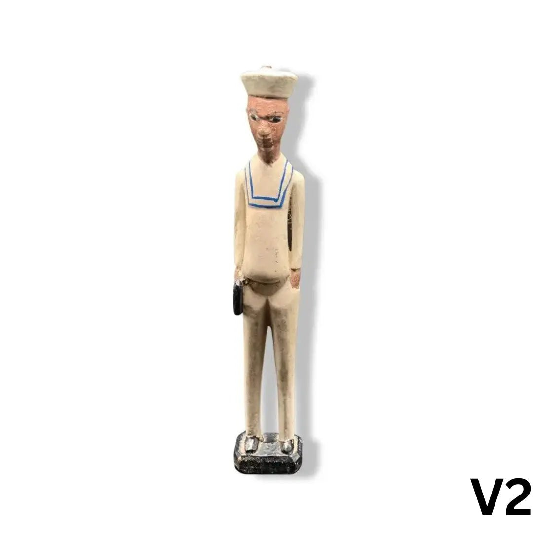 1 African Ivory Coast Baule Colonial statue Male Statue Hand Carved Painted Doctor 12in