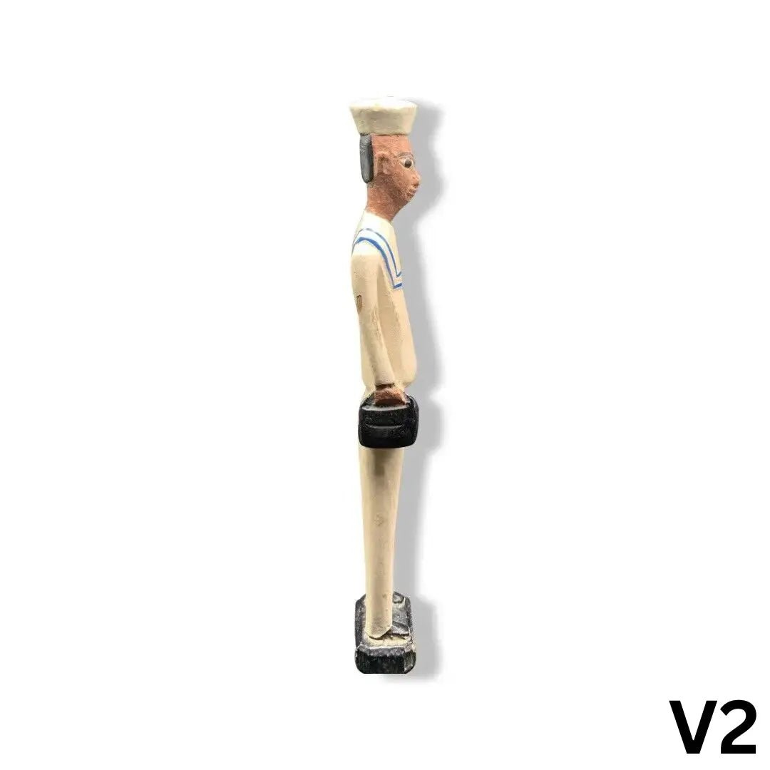 1 African Ivory Coast Baule Colonial statue Male Statue Hand Carved Painted Doctor 12in