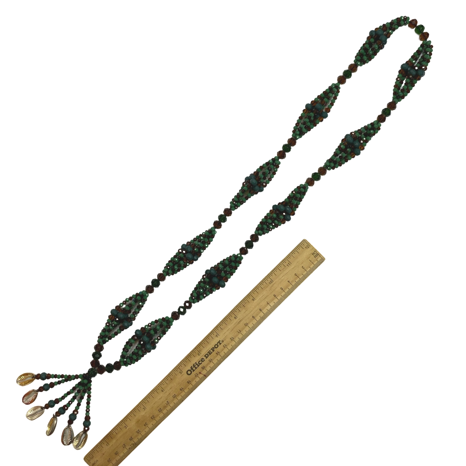 Handmade Gala para Babalawo – Afro-Cubano e Isese – Green and Yellow Glass Beads - SanteriaGuide