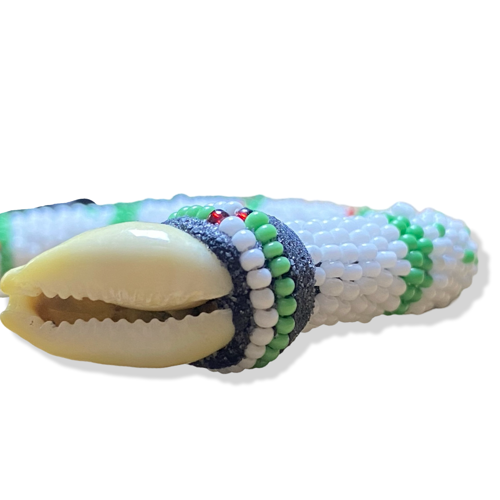 Handmade Ilde de Oduduwa Bracelet – White, Green & Red Yoruba Santeria Orisha - SanteriaGuide