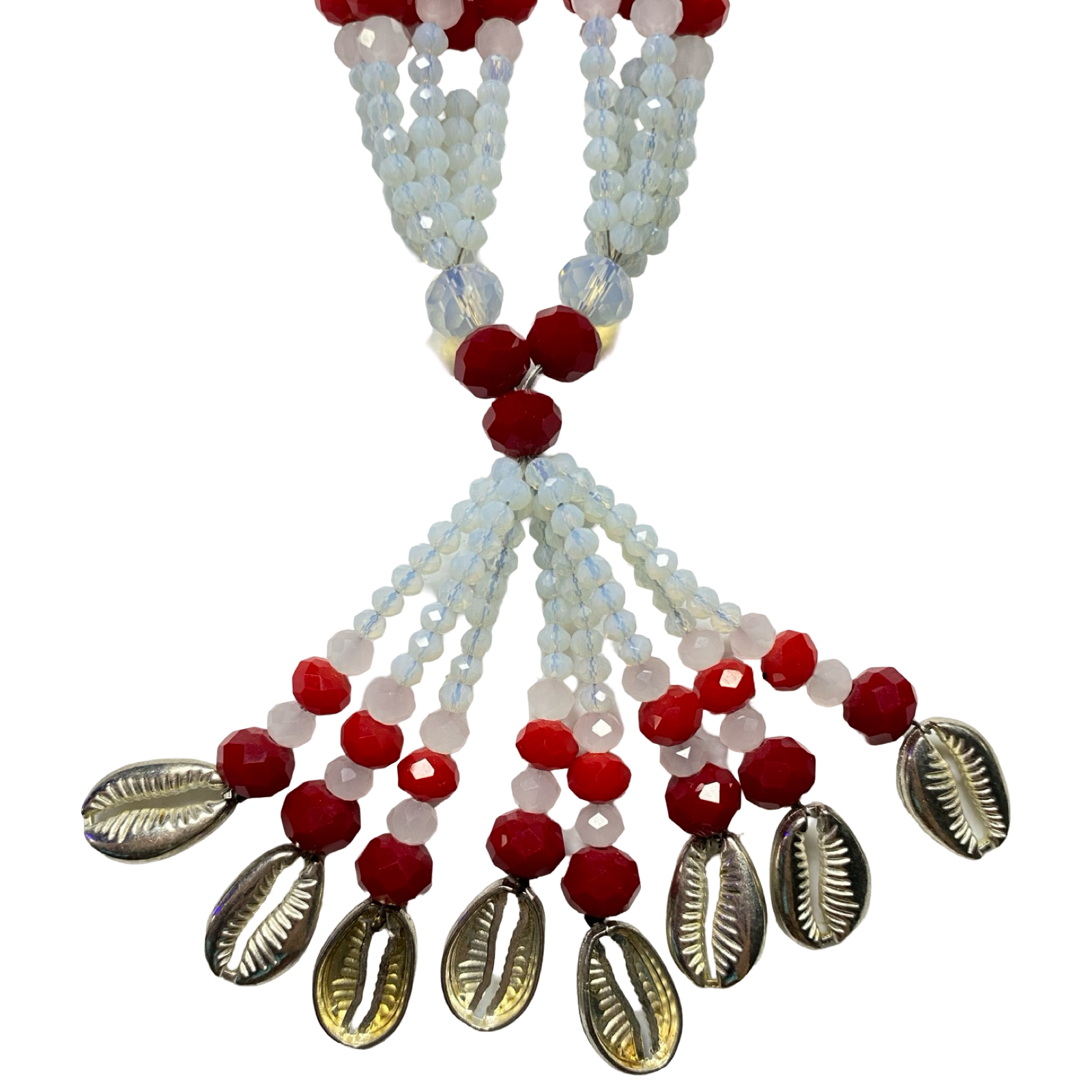 Handmade Gala de Obatalá Ayaguna – Red, White, and Clear Glass Beads for Iyawó - SanteriaGuide