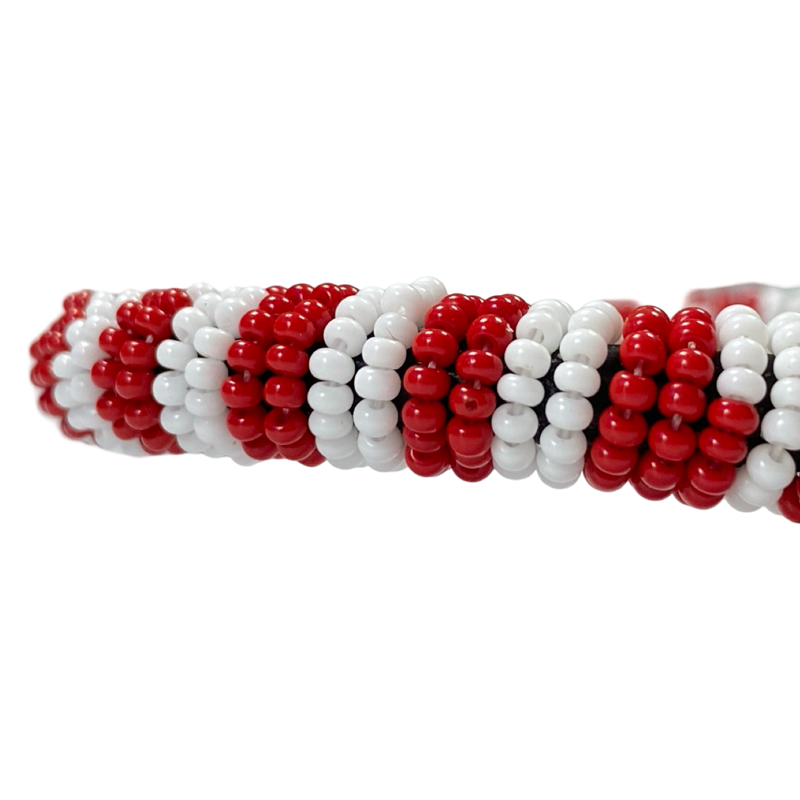 Handmade Ilde de Shangó Bracelet - Red & White, Cowrie Shell & Bronze Yoruba Santeria Orisha - SanteriaGuide