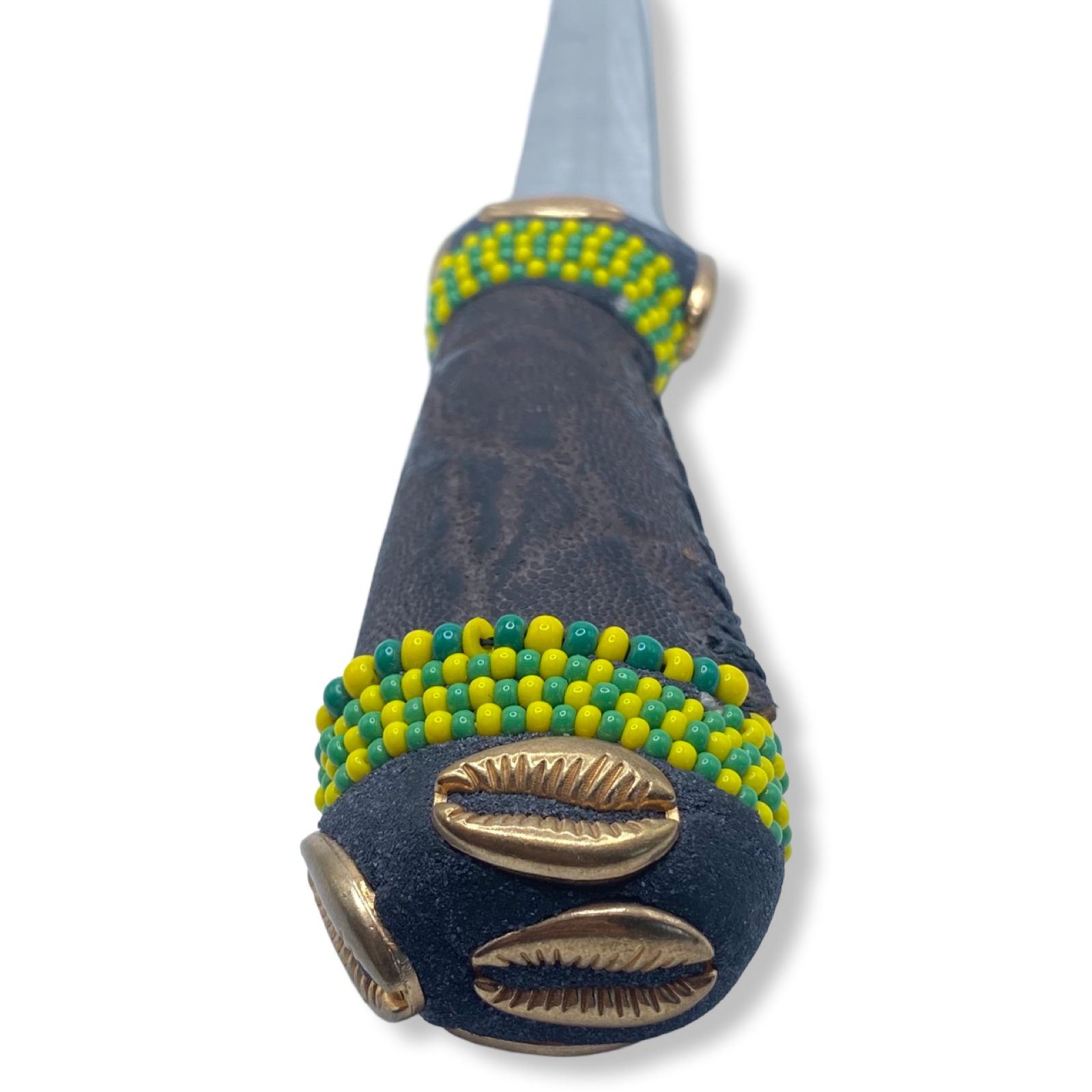 Pinaldo Cuchillo para Orunmila – De Piel, Diseño 1 (Knife with Leather for Orunmila – Design 1) - SanteriaGuide