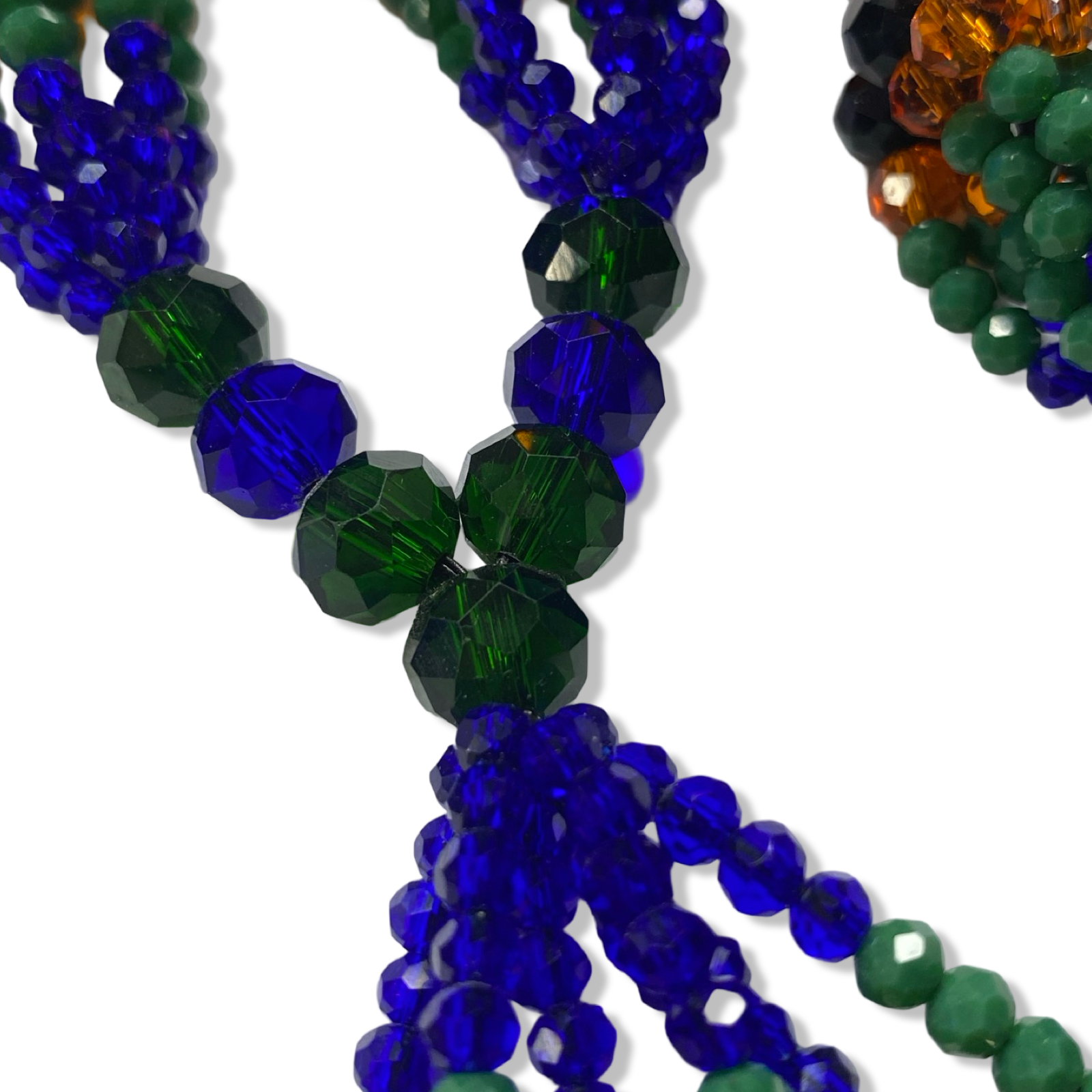 Handmade Gala de Inle – Blue, Amber, and Green Glass Beads for Iyawó - SanteriaGuide