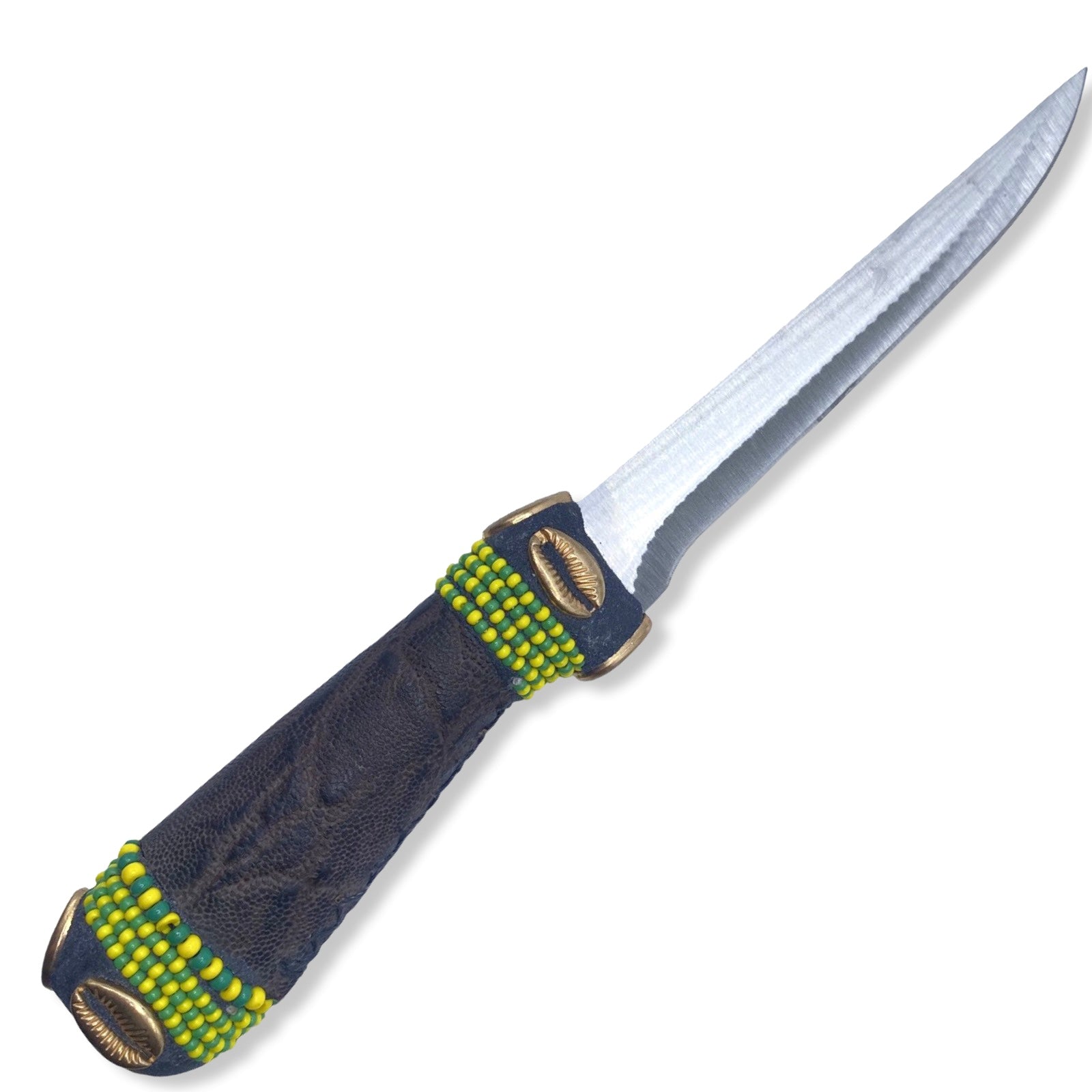 Pinaldo Cuchillo para Orunmila – De Piel, Diseño 1 (Knife with Leather for Orunmila – Design 1) - SanteriaGuide