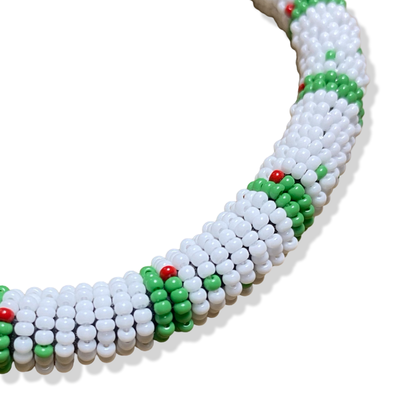 Handmade Ilde de Oduduwa Bracelet – White, Green & Red Yoruba Santeria Orisha - SanteriaGuide