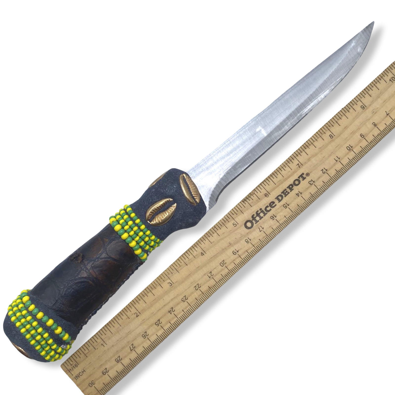 Pinaldo Cuchillo para Orunmila – De Piel, Diseño 5 (Knife with Leather for Orunmila – Design 5) - SanteriaGuide