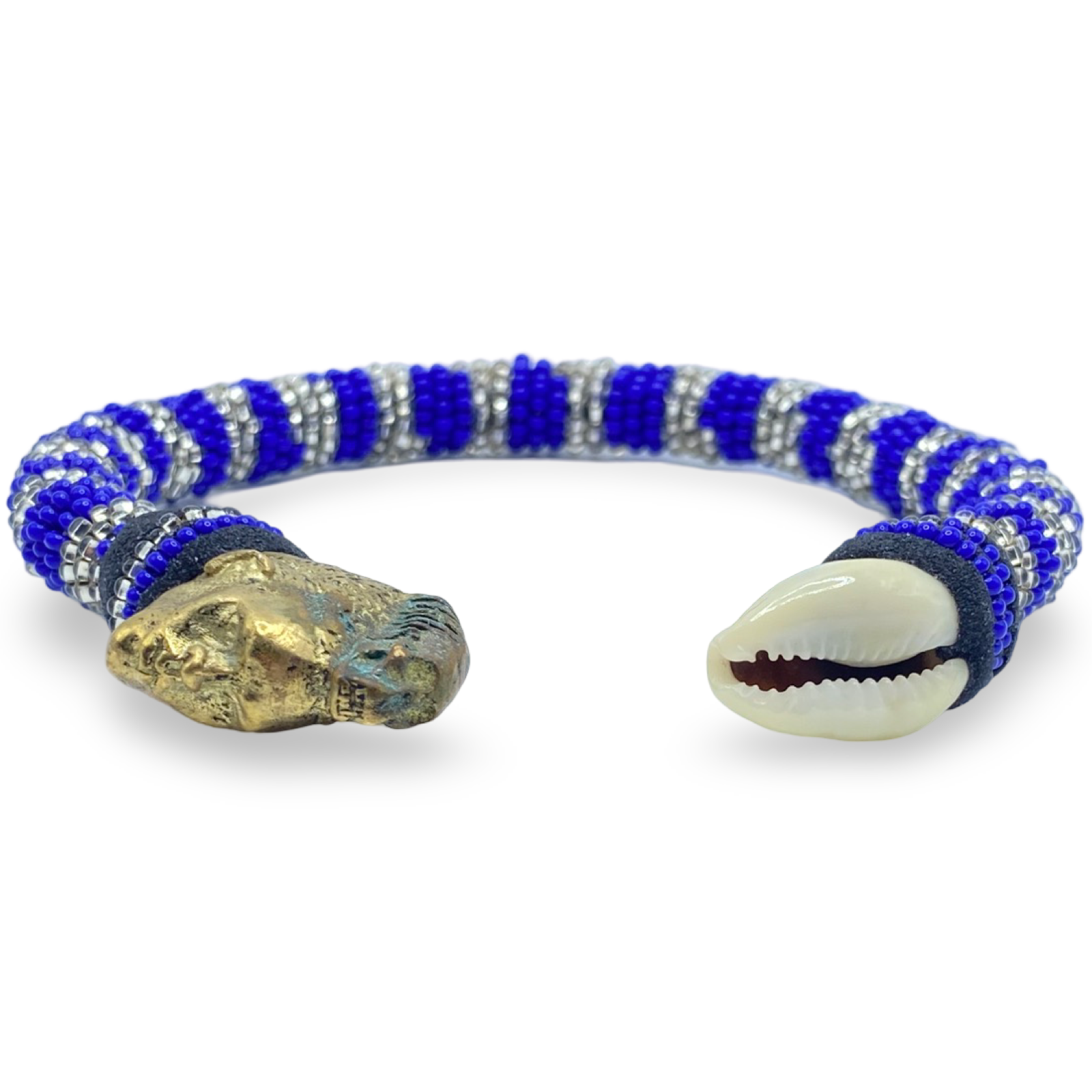 Handmade Ilde de Yemayá Yemoja Bracelet - Cowrie Shell & Bronze Yoruba Santeria Orisha - SanteriaGuide