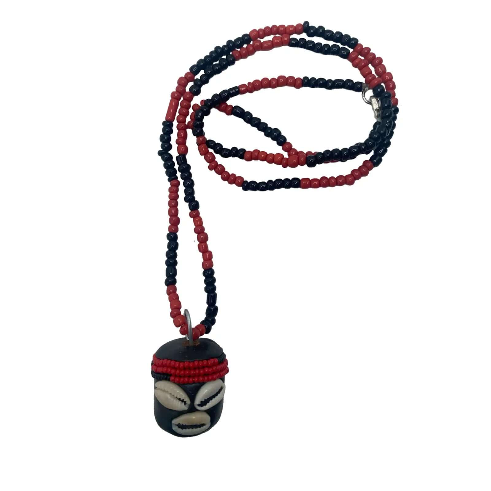 Handmade Eleke with Eleguá Head Pendant – Yoruba Santería Necklace - SanteriaGuide
