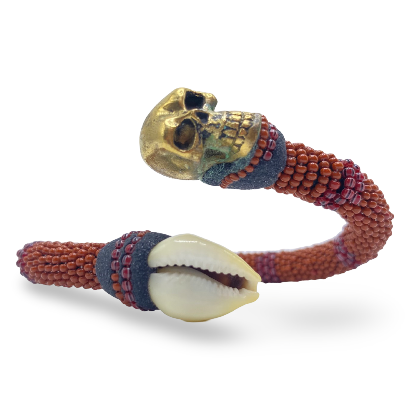 Handmade Ilde de Oyá Bracelet - Cowrie Shell & Bronze Yoruba Santeria Orisha - SanteriaGuide