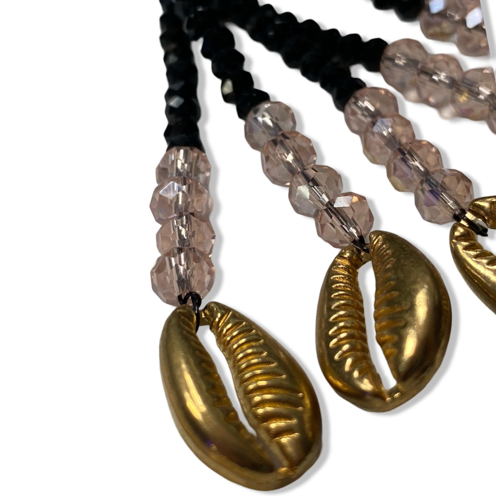 Handmade Gala de Naná Burukú – Black, Purple, and Gold Glass Beads for Iyawó - SanteriaGuide