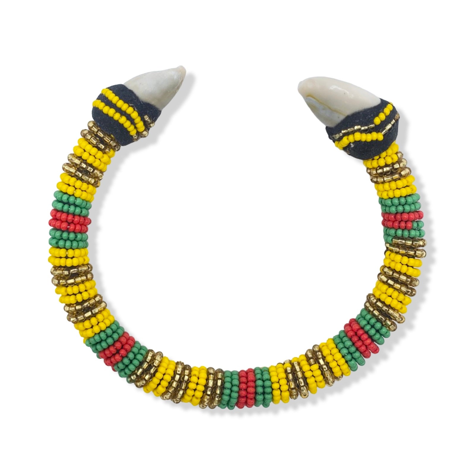 Handmade Ilde de Oshun Alolodi Bracelet - Cowrie Shells Yoruba Santeria Orisha - SanteriaGuide