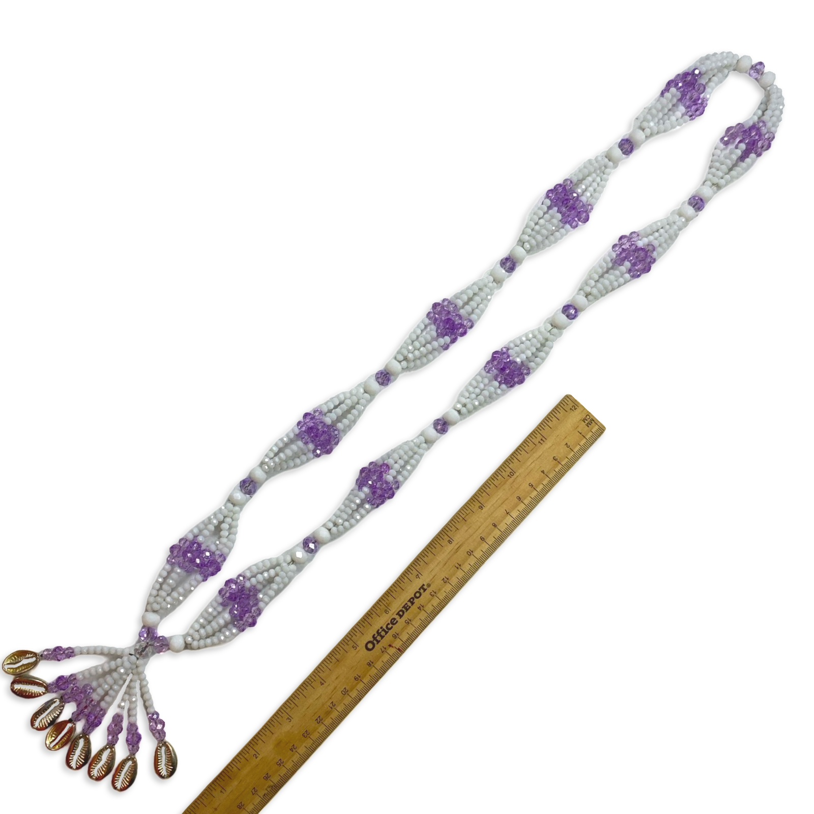 Handmade Gala de Obatalá Obamoro – White, Purple, and Clear Glass Beads for Iyawó - SanteriaGuide