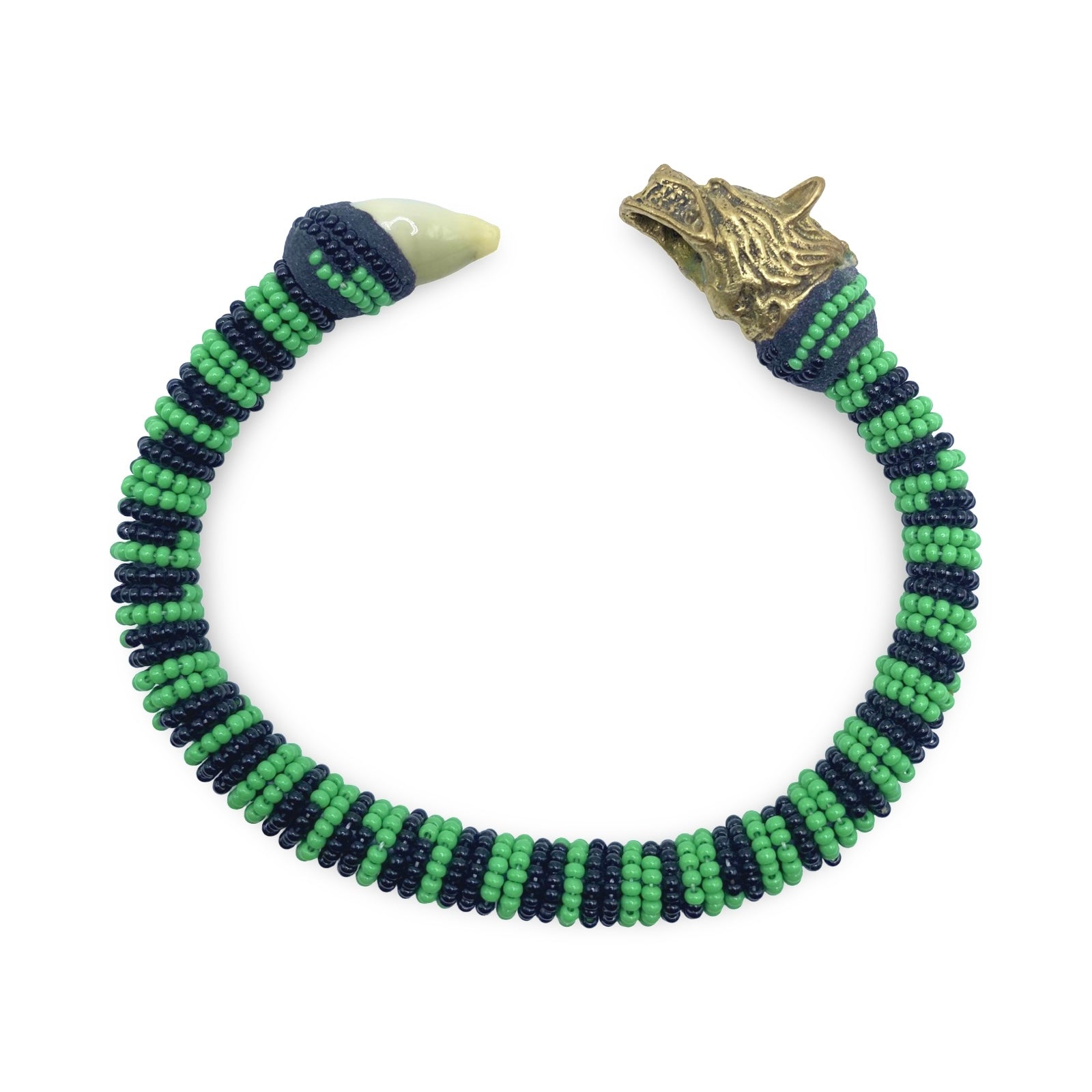 Handmade Ilde de Ogún Bracelet - Cowrie Shells and Bronze Yoruba Santeria Orisha - SanteriaGuide