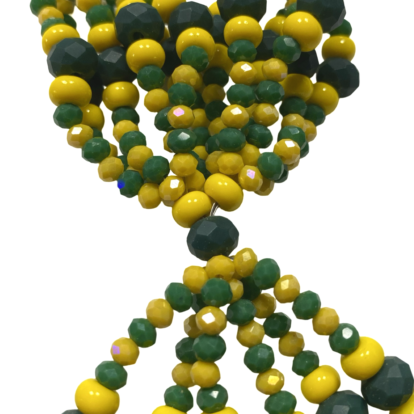 Handmade Gala para Babalawo – Afro-Cubano e Isese – Green and Yellow Glass Beads - SanteriaGuide