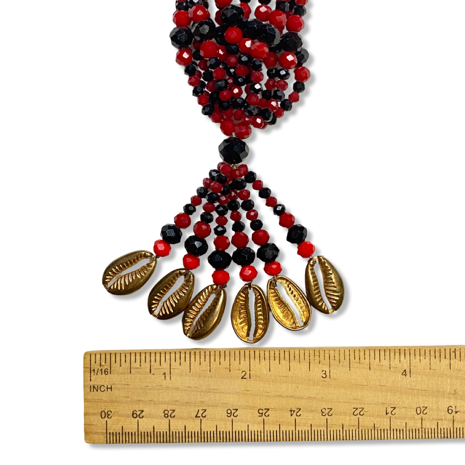 Handmade Gala de Eleguá - Red and Black Yoruba Santería Orisha Mazo Necklace - SanteriaGuide