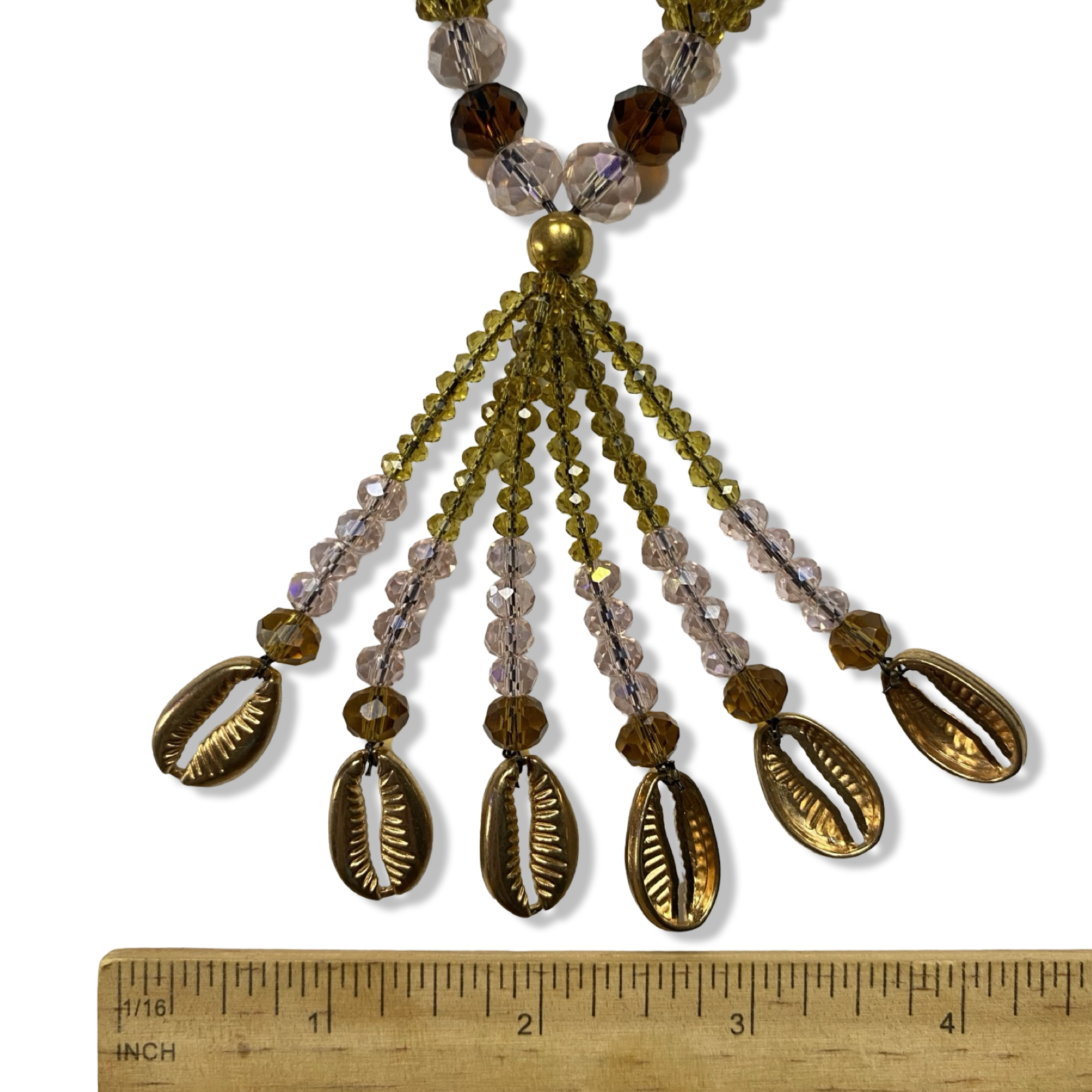 Handmade Gala de Obba - Pink, Gold & Amber Beaded Yoruba Santeria Orisha Necklace - SanteriaGuide