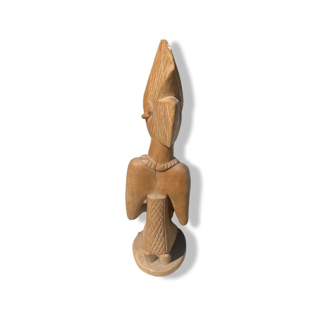 Hand-Carved Yoruba Bowl Statue - Wooden Ritual Offering & Spiritual Decor Santería Orisha - SanteriaGuide