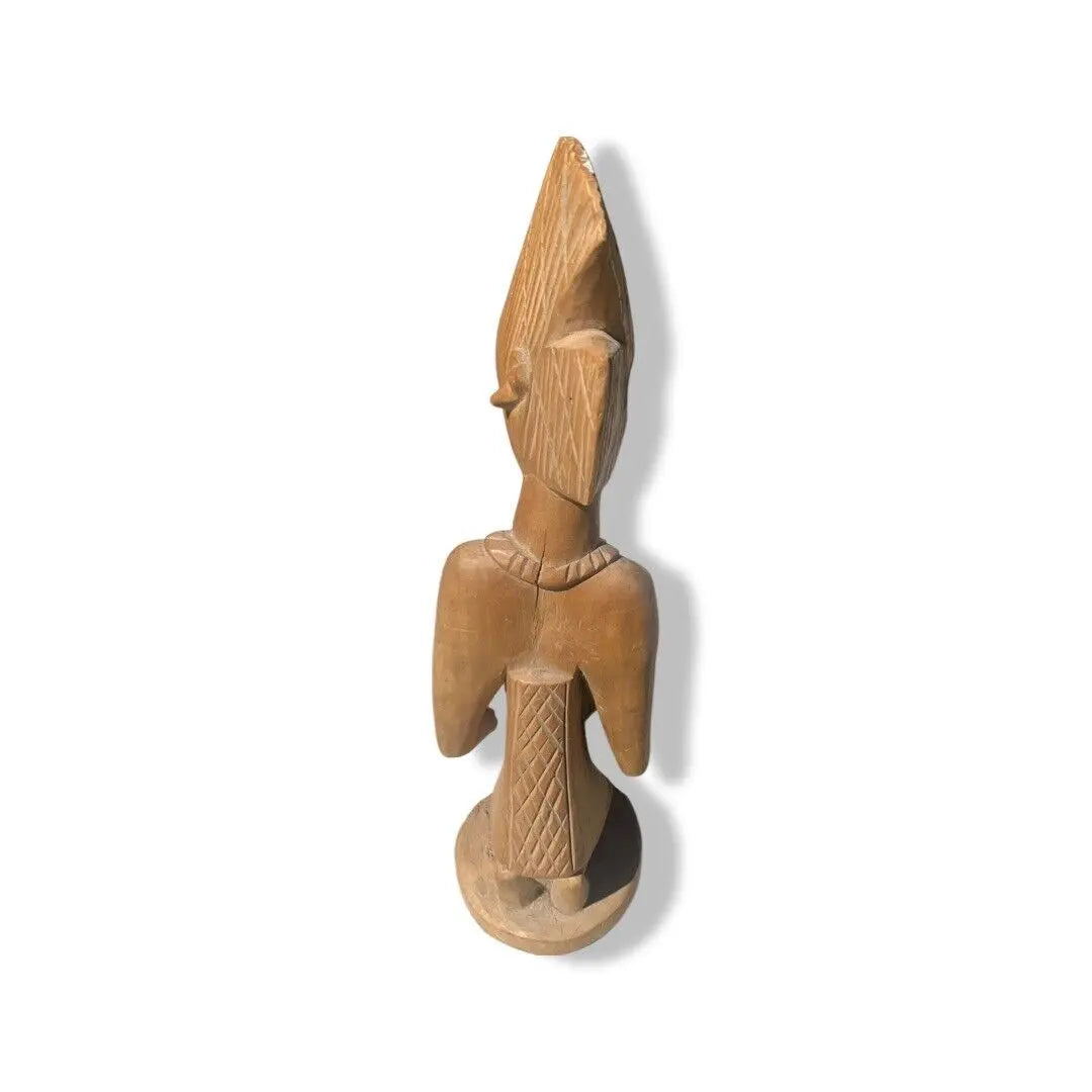 Hand-Carved Yoruba Bowl Statue - Wooden Ritual Offering & Spiritual Decor Santería Orisha - SanteriaGuide
