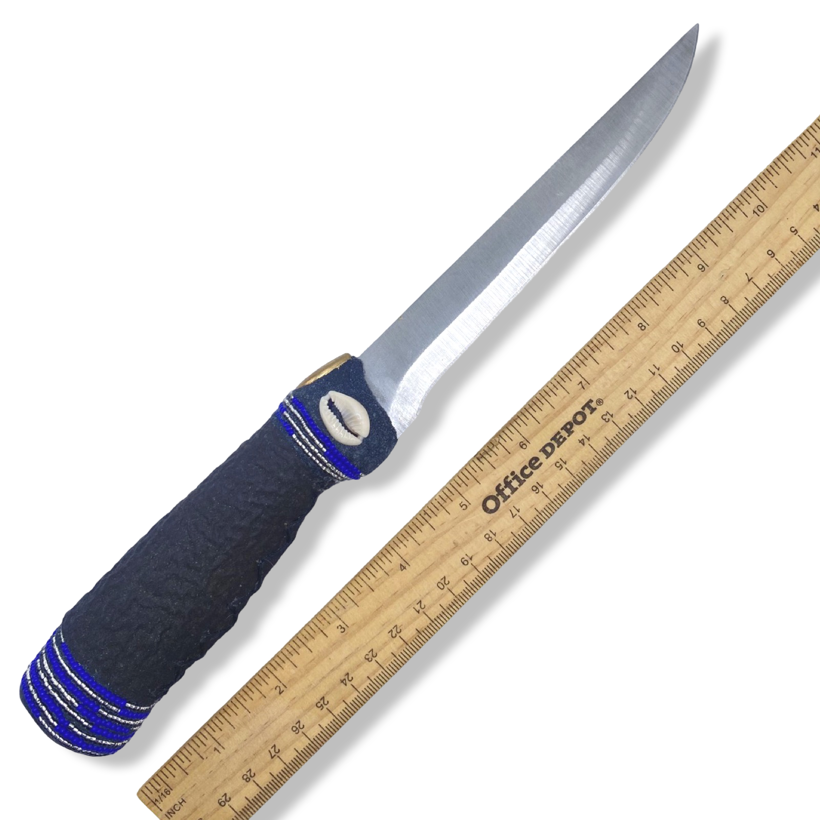 Pinaldo Cuchillo para Yemayá – De Piel, Diseño 1 (Knife with Leather for Yemayá – Design 1) - SanteriaGuide