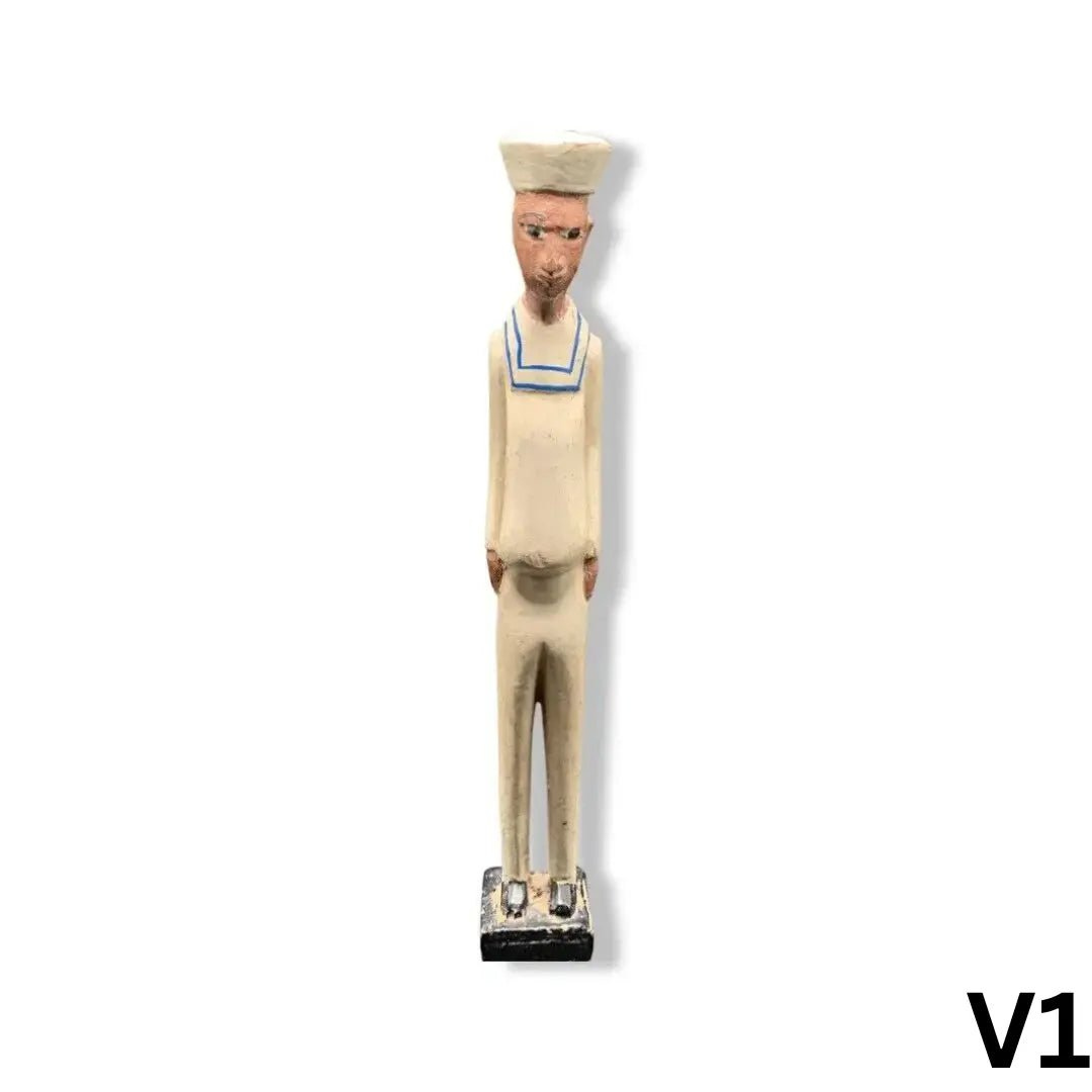 1 African Ivory Coast Baule Colonial statue Male Statue Hand Carved Painted Doctor 12in