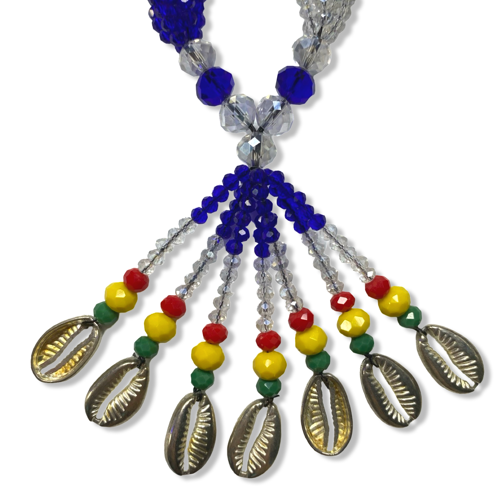 Handmade Gala de Olokun – Clear, Blue, Red, Yellow, and Green Glass Beads for Iyawó - SanteriaGuide