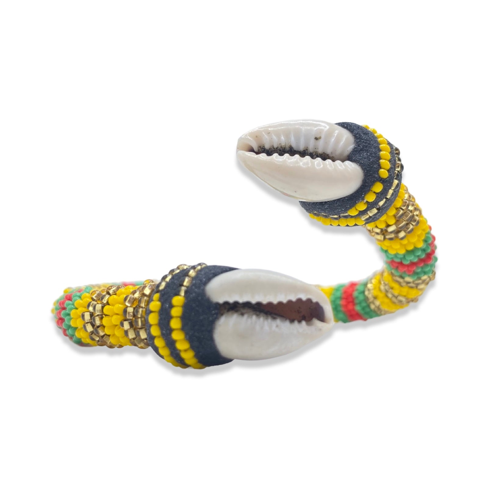 Handmade Ilde de Oshun Alolodi Bracelet - Cowrie Shells Yoruba Santeria Orisha - SanteriaGuide