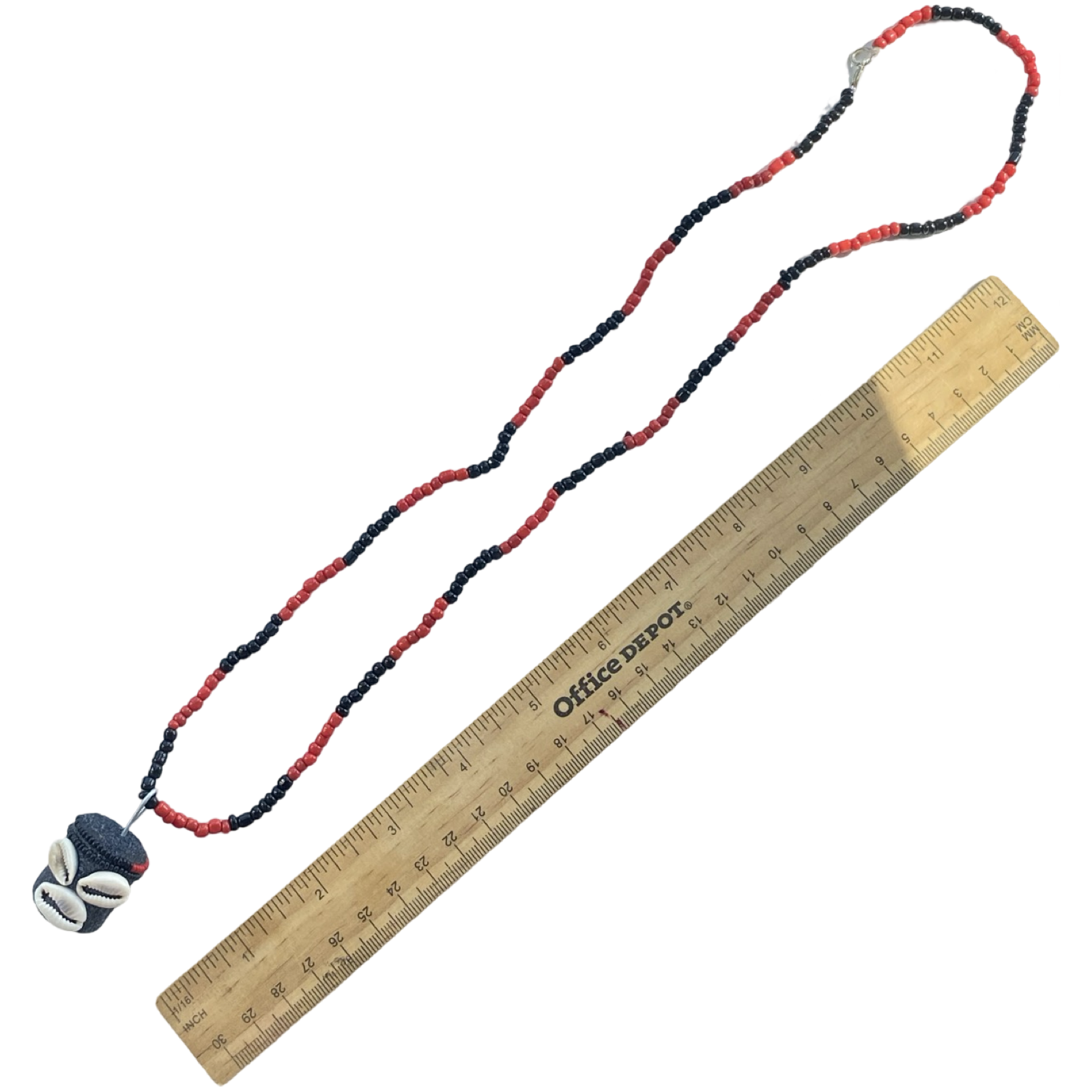 Eleke hecho a mano con colgante de cabeza de Eleguá – Collar de santería yoruba