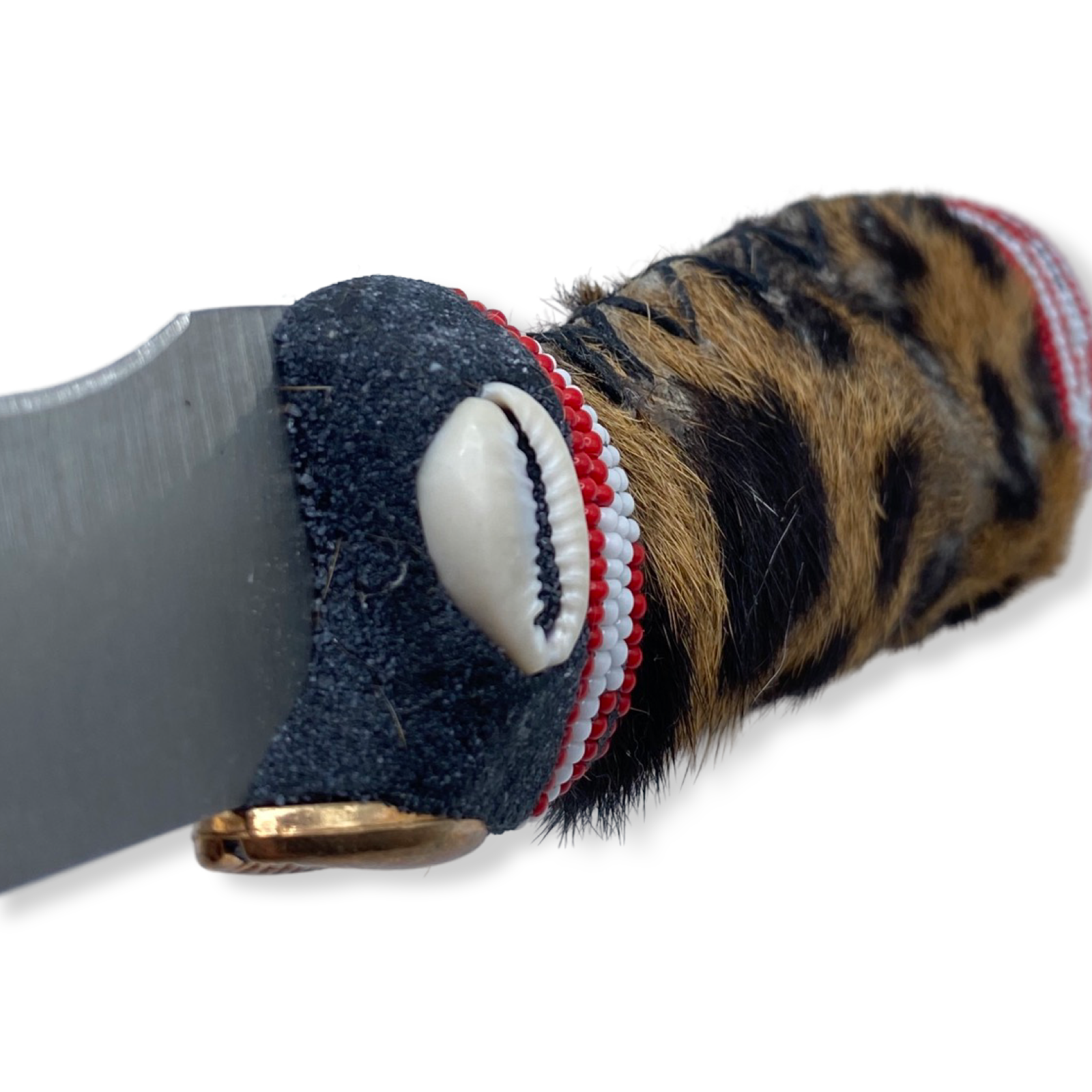 Pinaldo Cuchillo para Shango – De Piel, Diseño 1 (Knife with Leather for Shango – Design 1) - SanteriaGuide