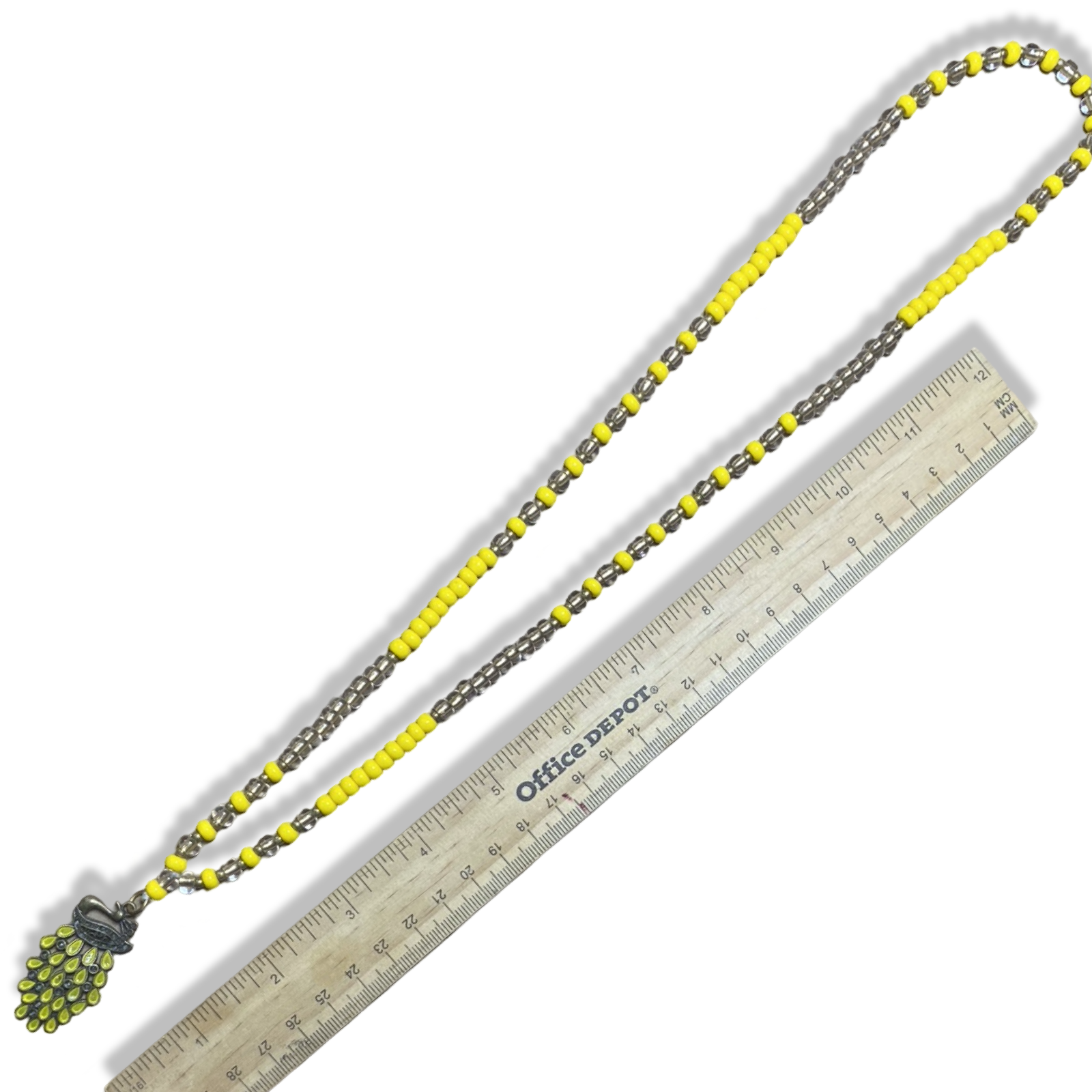 Handmade Eleke de Oshun Necklace- Yellow & Gold Beads with Bronze Pendant Yoruba Santería Orisha - SanteriaGuide