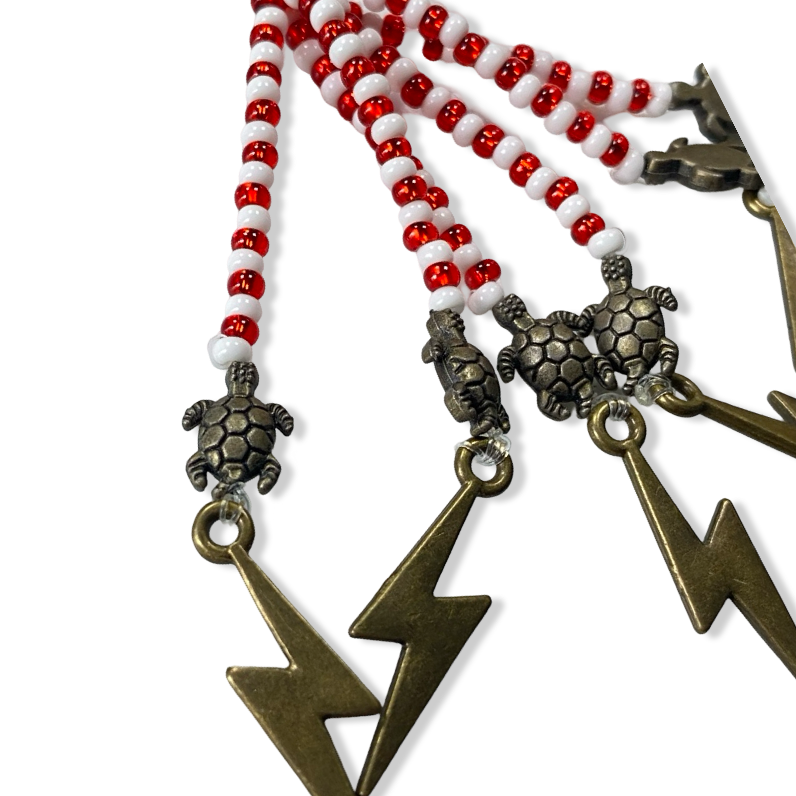 Handmade Gala de Shangó - Red & White Beads Yoruba Santería Orisha Mazo Necklace - SanteriaGuide