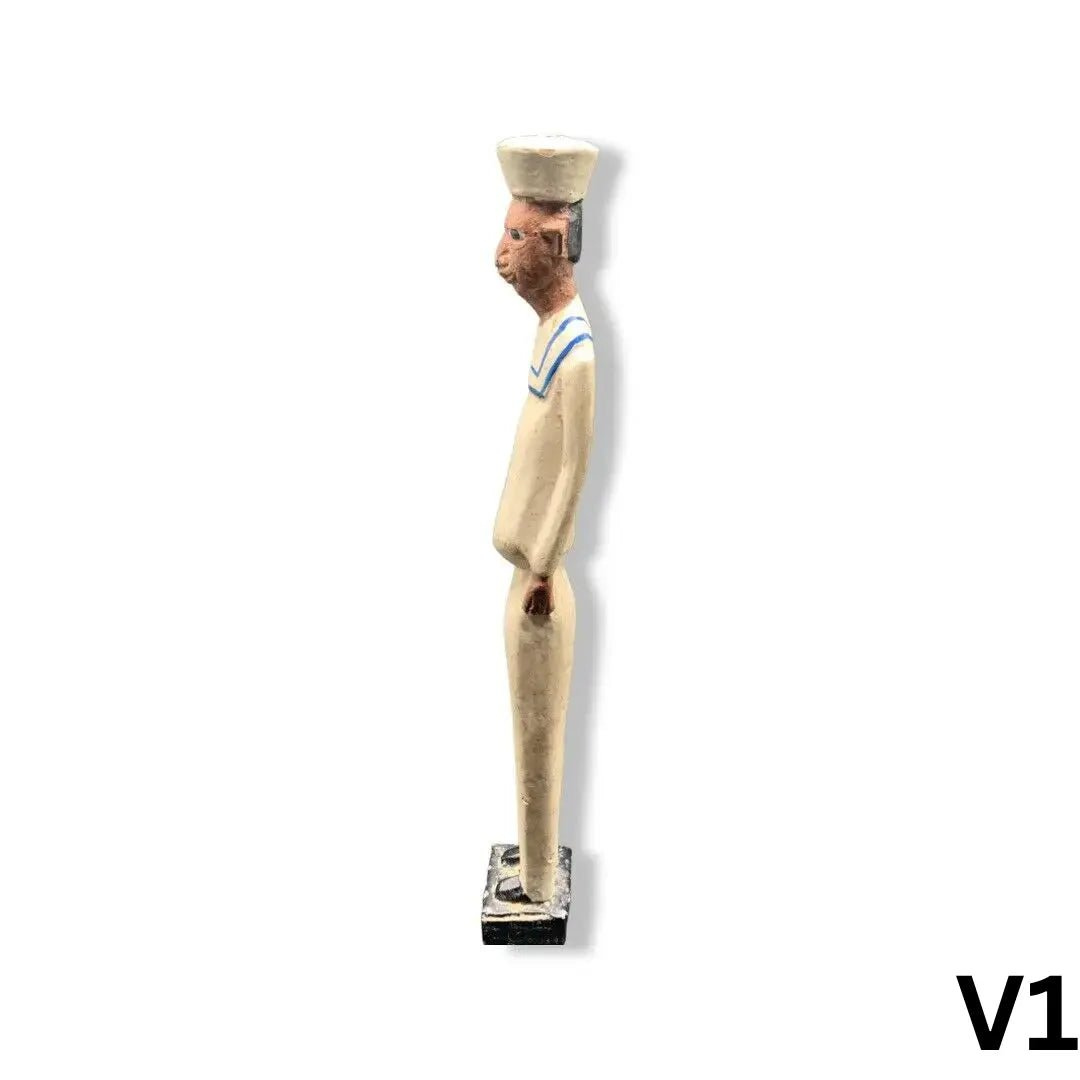 1 African Ivory Coast Baule Colonial statue Male Statue Hand Carved Painted Doctor 12in