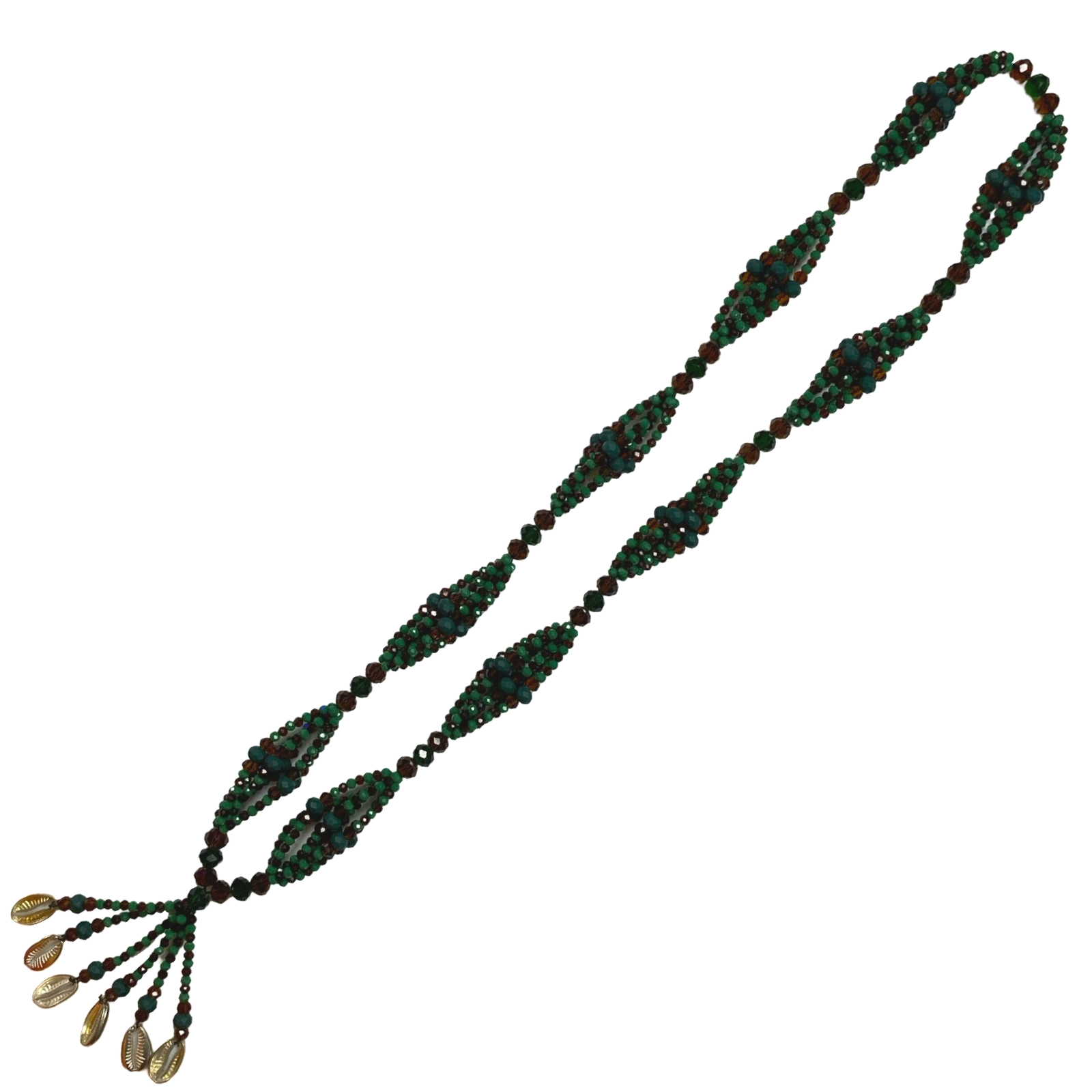 Handmade Gala para Babalawo – Afro-Cubano e Isese – Green and Yellow Glass Beads - SanteriaGuide