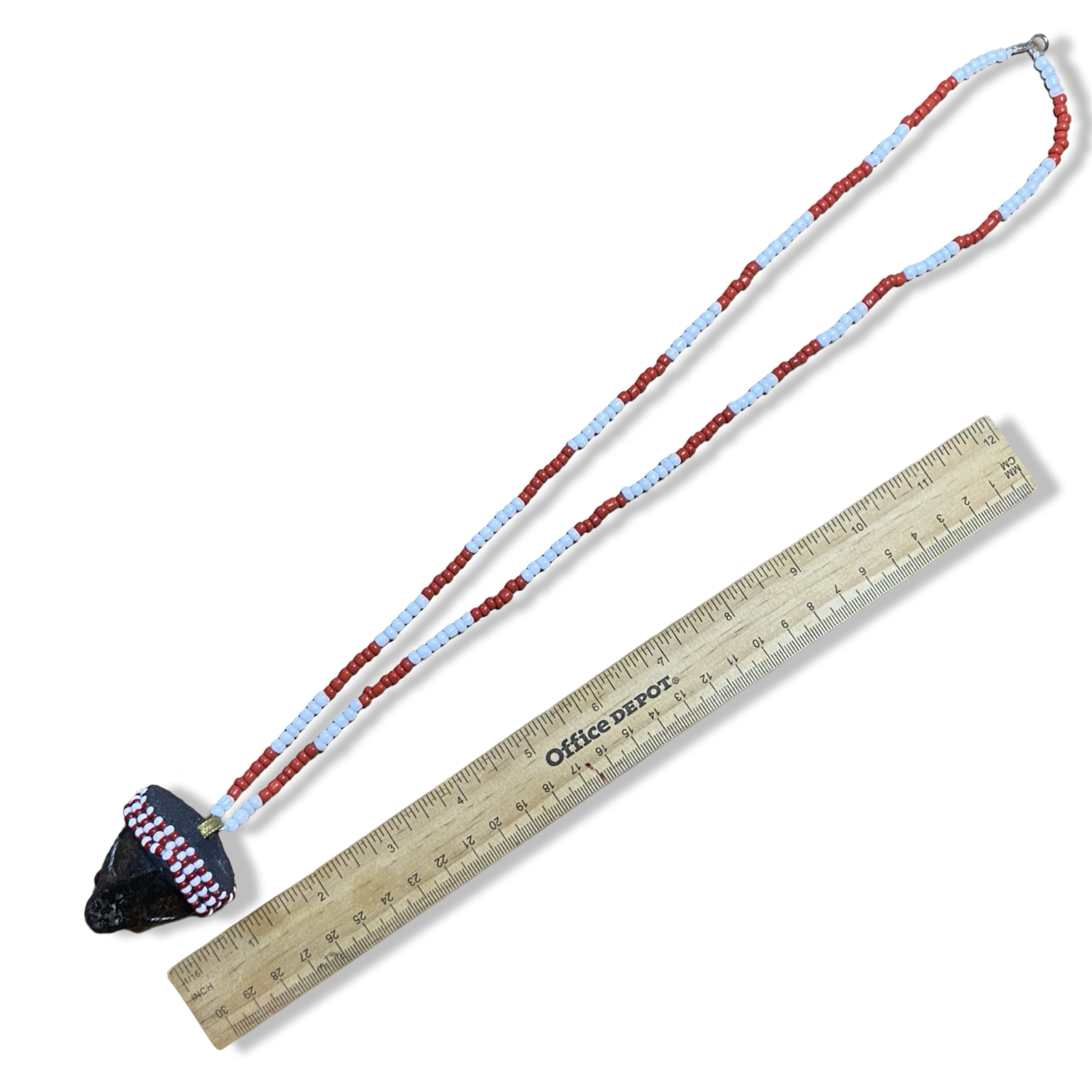 Handmade Eleke de Changó - Red & White Beads with Turtle Pendant Yoruba Santería Orisha - SanteriaGuide