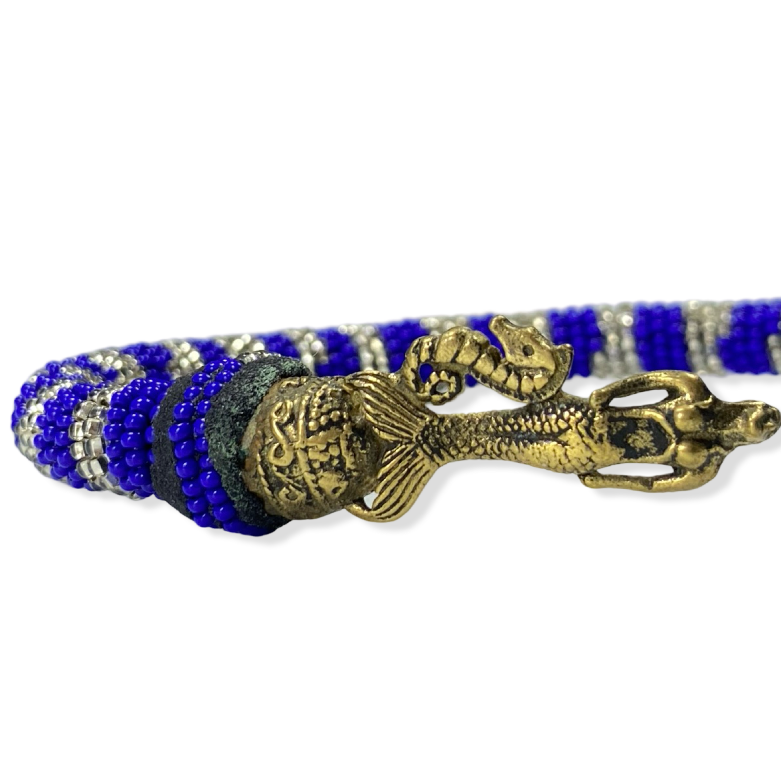 Handmade Ilde de Yemayá Yemoja Bracelet - Cowrie Shell & Bronze Yoruba Santeria Orisha - SanteriaGuide