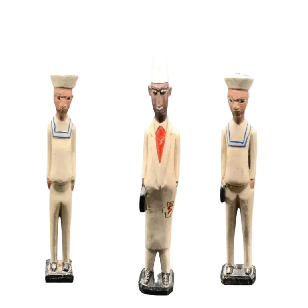 1 African Ivory Coast Baule Colonial statue Male Statue Hand Carved Painted Doctor 12in SanteriaGuide