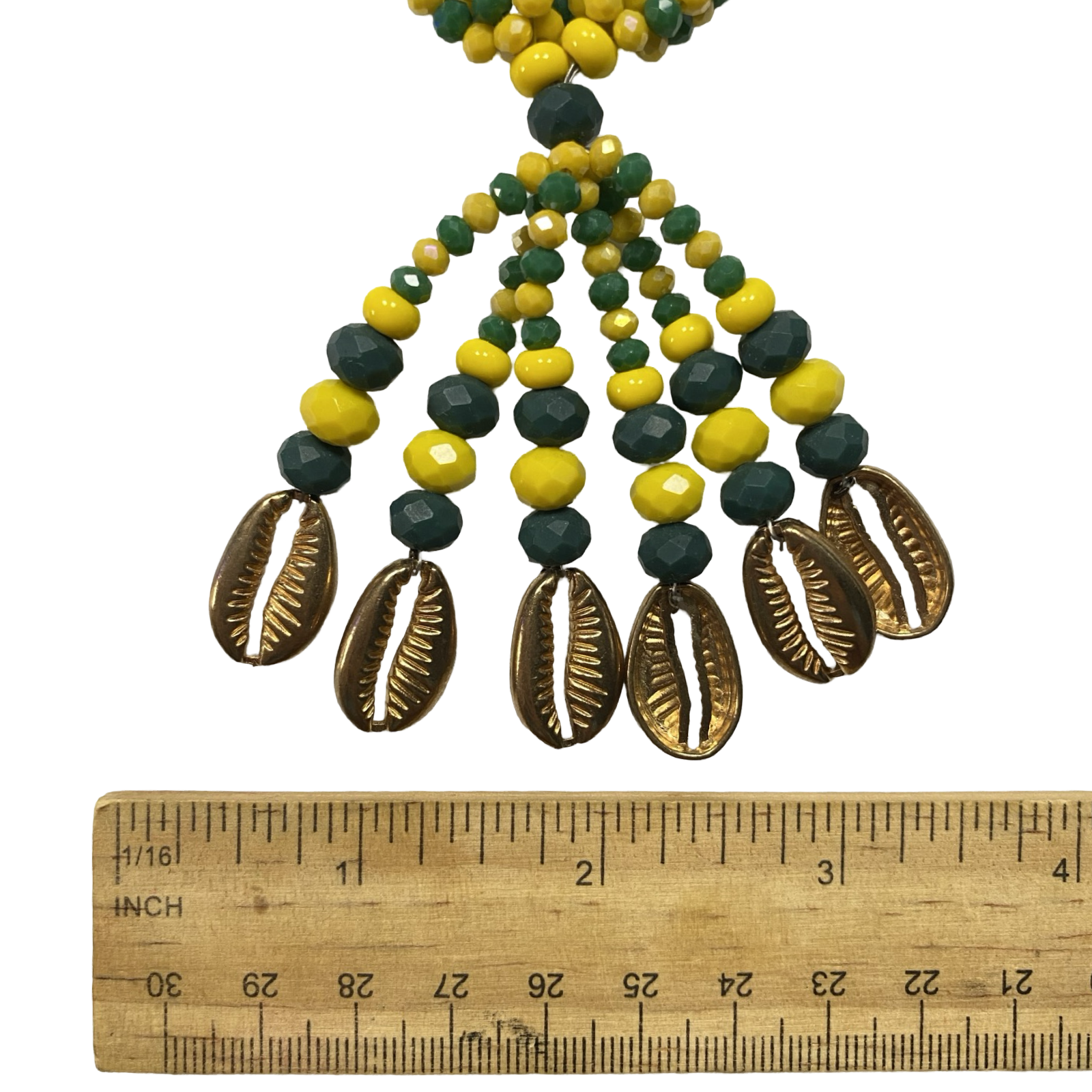 Handmade Gala para Babalawo – Afro-Cubano e Isese – Green and Yellow Glass Beads - SanteriaGuide