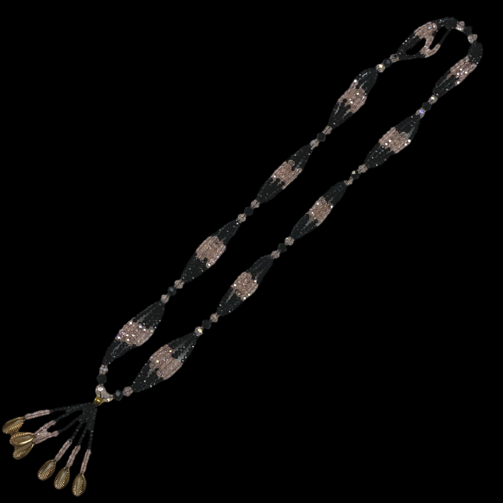 Naná Burukú Gala Necklace – Handmade with Beads & Gold Cowrie Shells