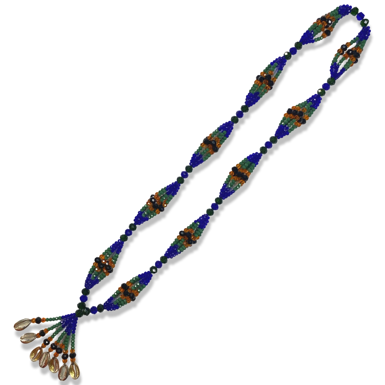 Handmade Gala de Inle – Blue, Amber, and Green Glass Beads for Iyawó - SanteriaGuide