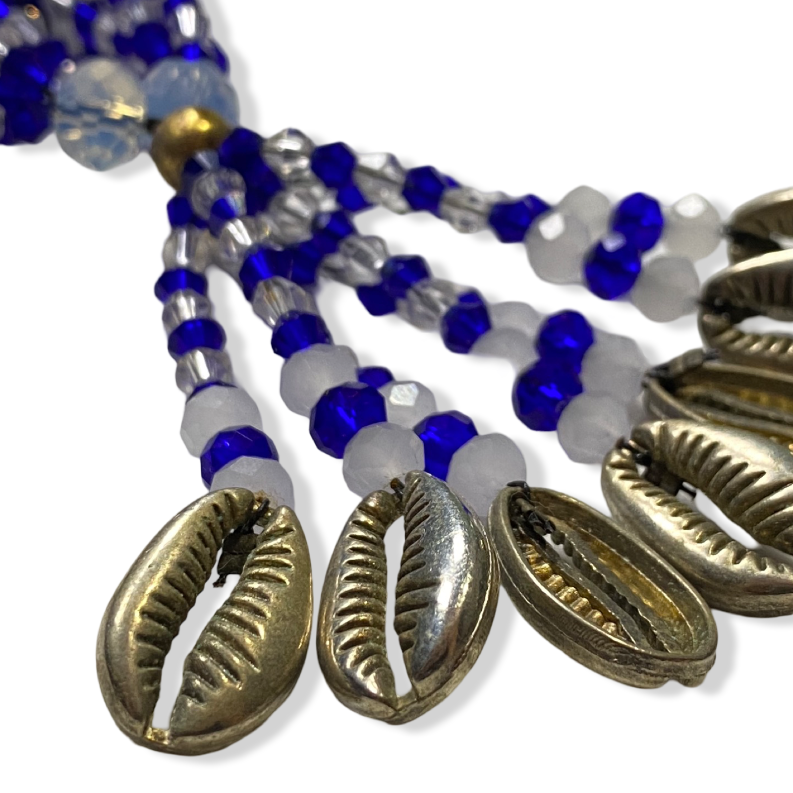 Handmade Gala de Yemayá - Clear and Blue Beads Yoruba Santería Orisha Mazo Necklace - SanteriaGuide