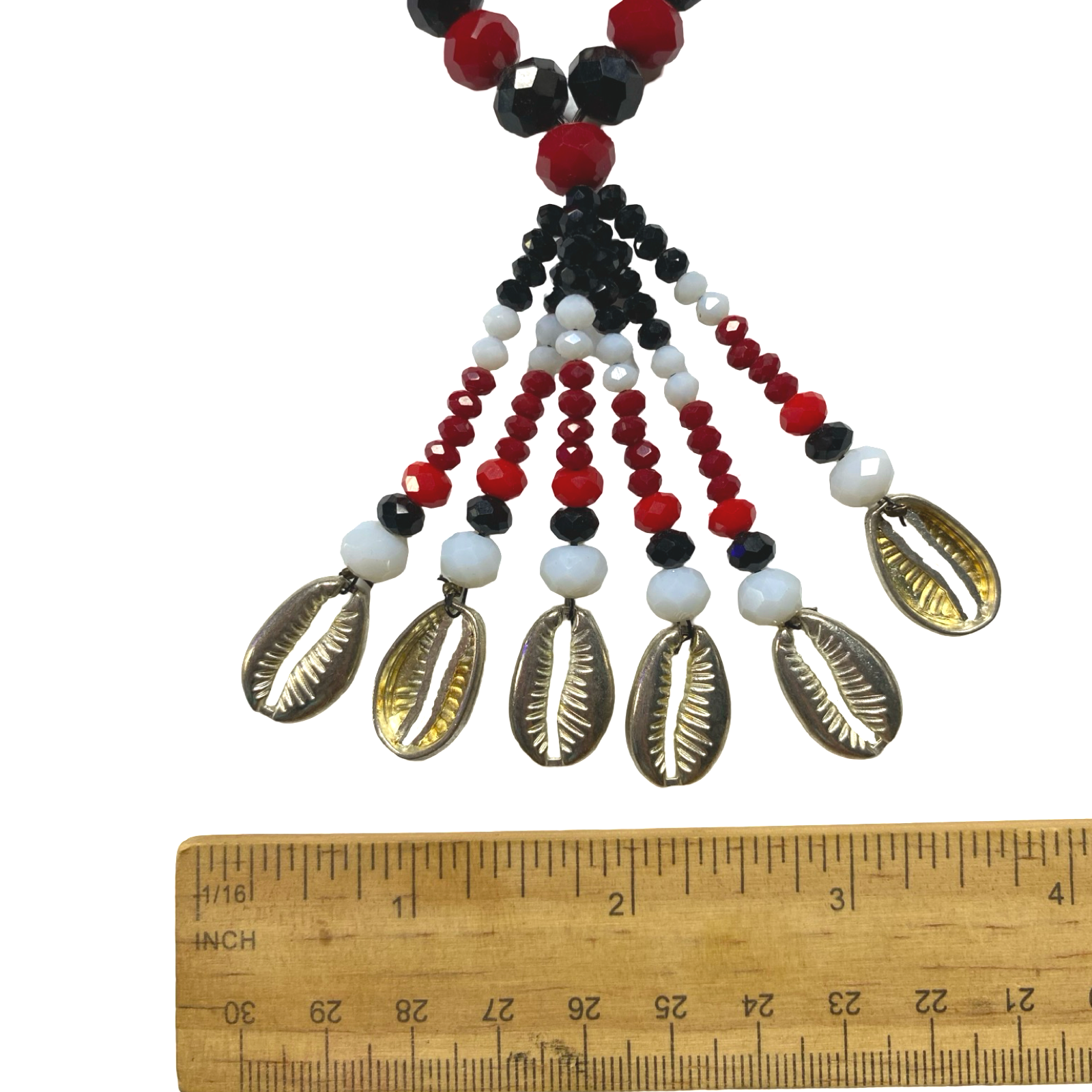 Handmade Gala de Eshu Alaguana – Black, White, and Red Glass Beads for Iyawó - SanteriaGuide